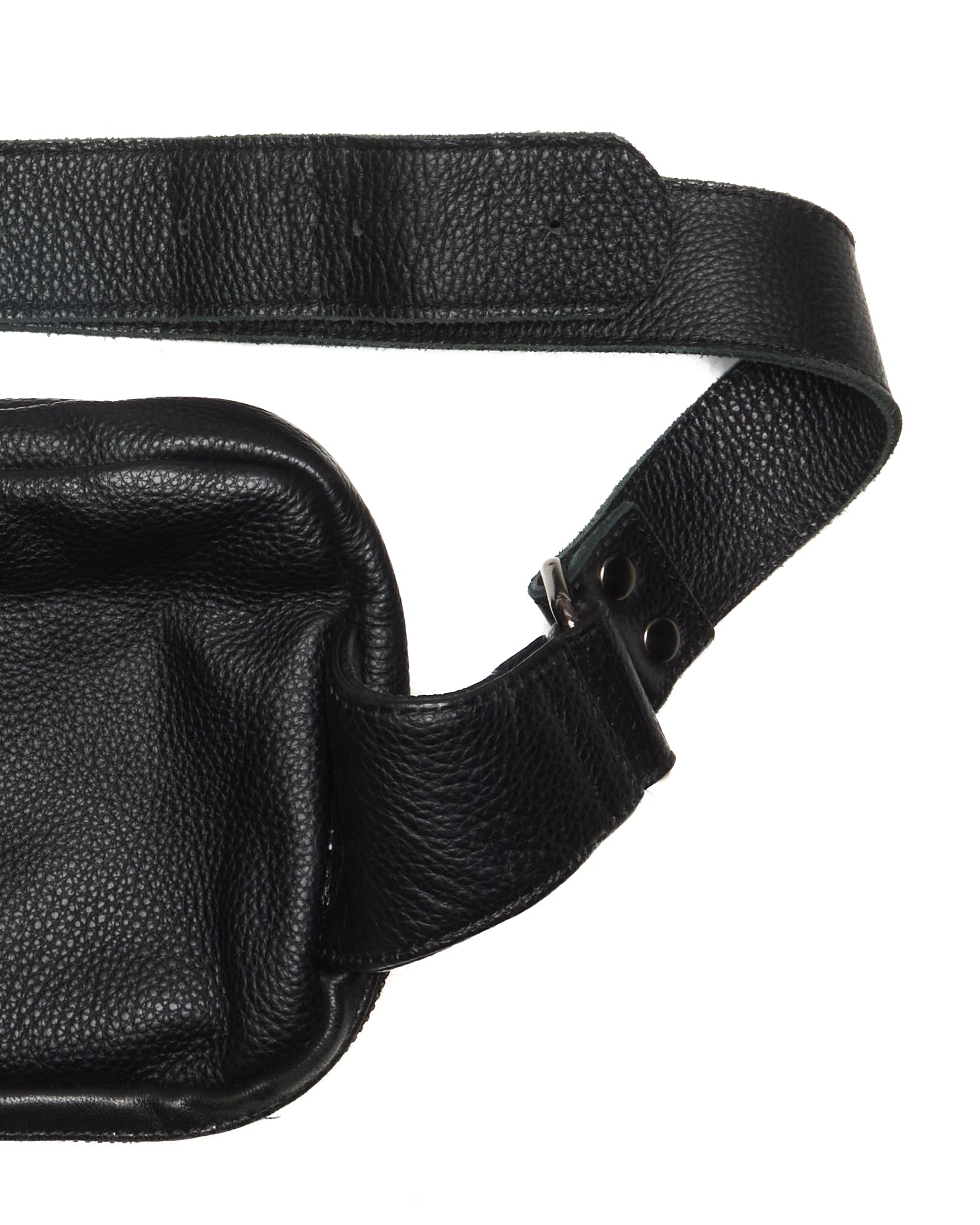 Early 00s MIDAS Black Check Cow Leather Belt Bag