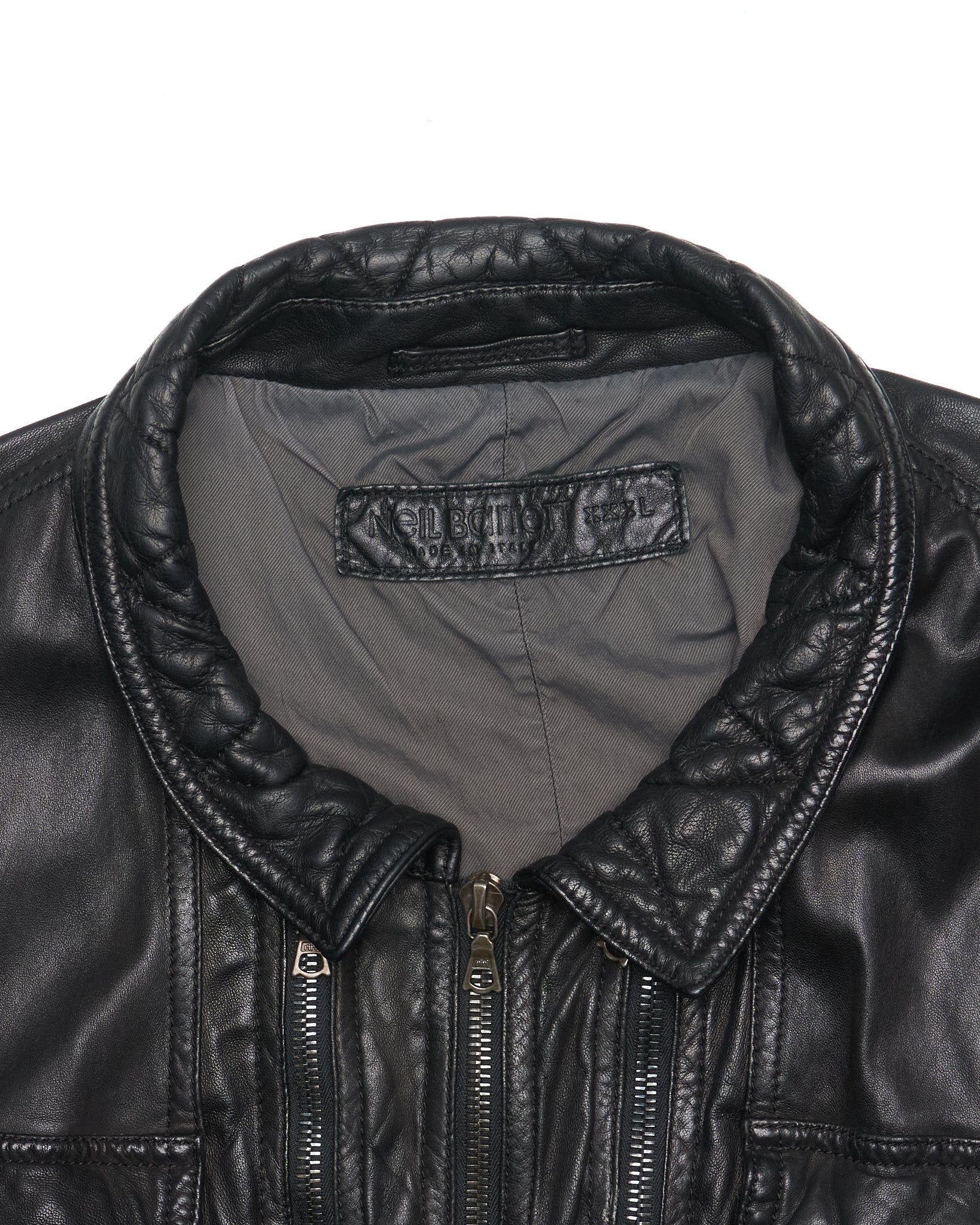 Early 00s Neil Barrett Multi Zip Goat Leather Field Jacket
