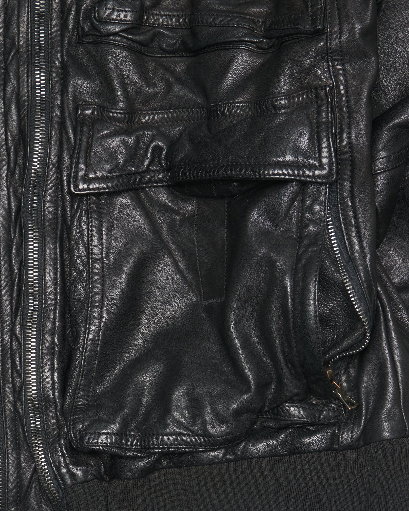 Early 00s Neil Barrett Multi Zip Goat Leather Field Jacket