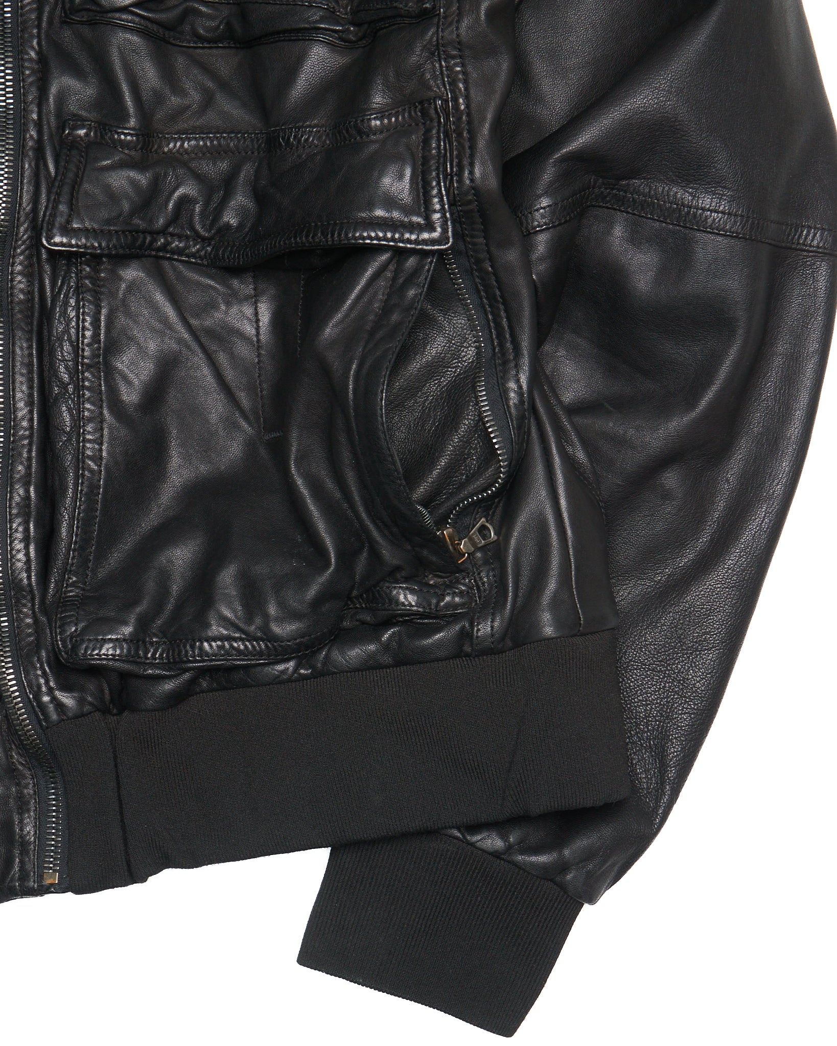 Early 00s Neil Barrett Multi Zip Goat Leather Field Jacket