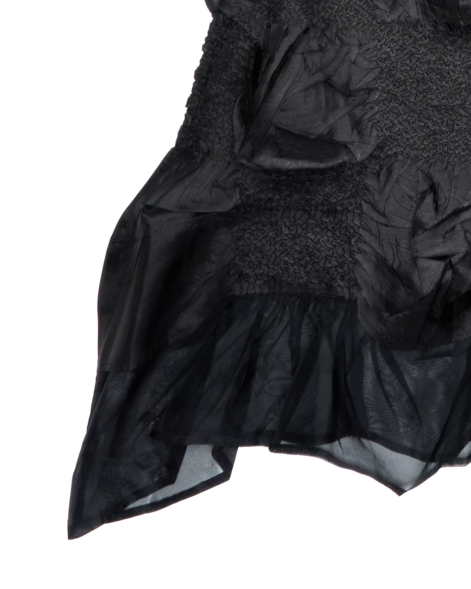 Early 00s PEPLUM by Yoshiki Hishinuma Textured Shirred Midi Skirt