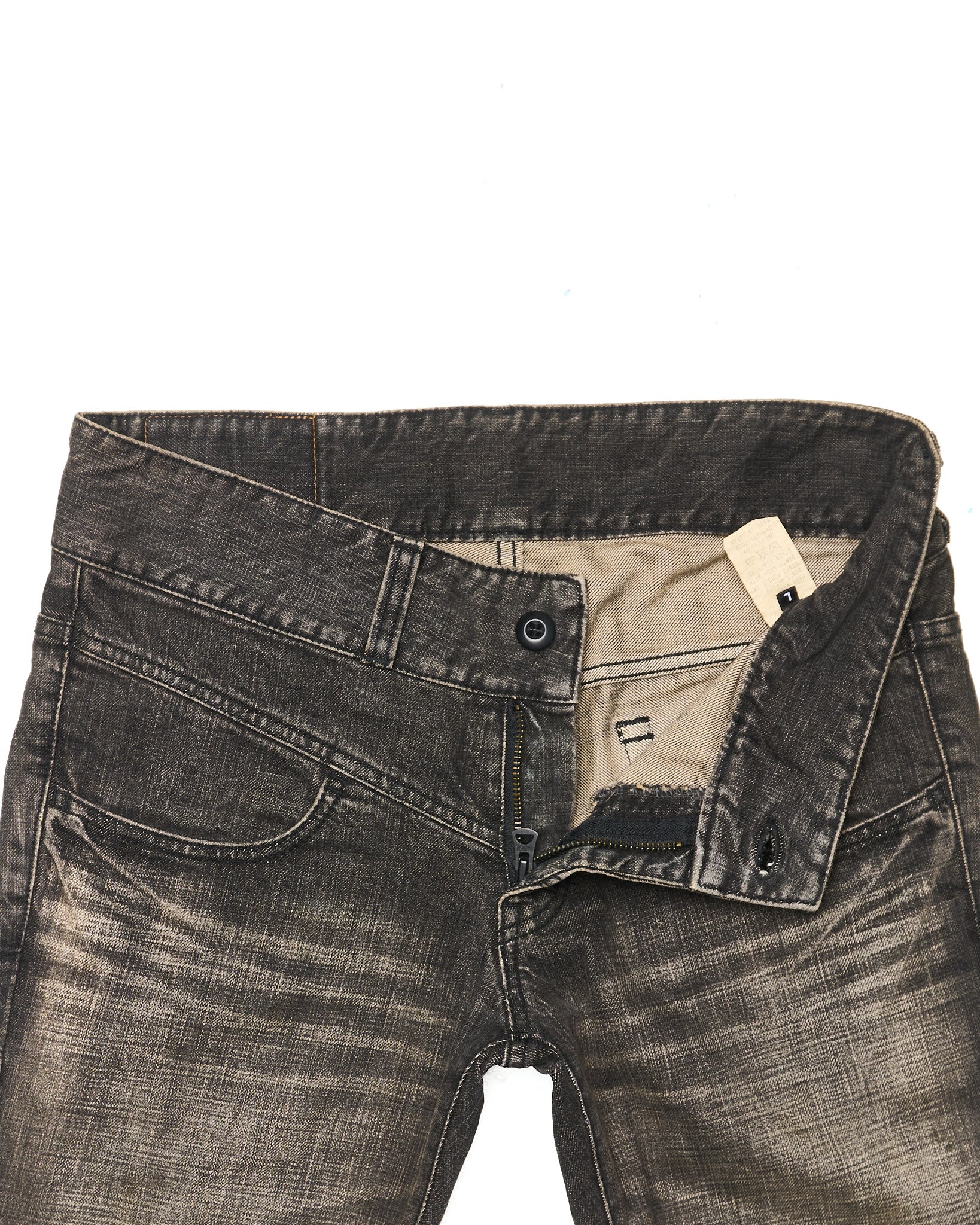 Early 00s Perfect Blue Distressed Mud Wash Skinny Bootcut Denim