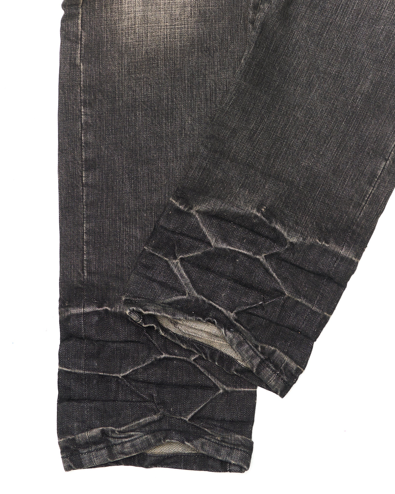 Early 00s Perfect Blue Distressed Mud Wash Skinny Bootcut Denim