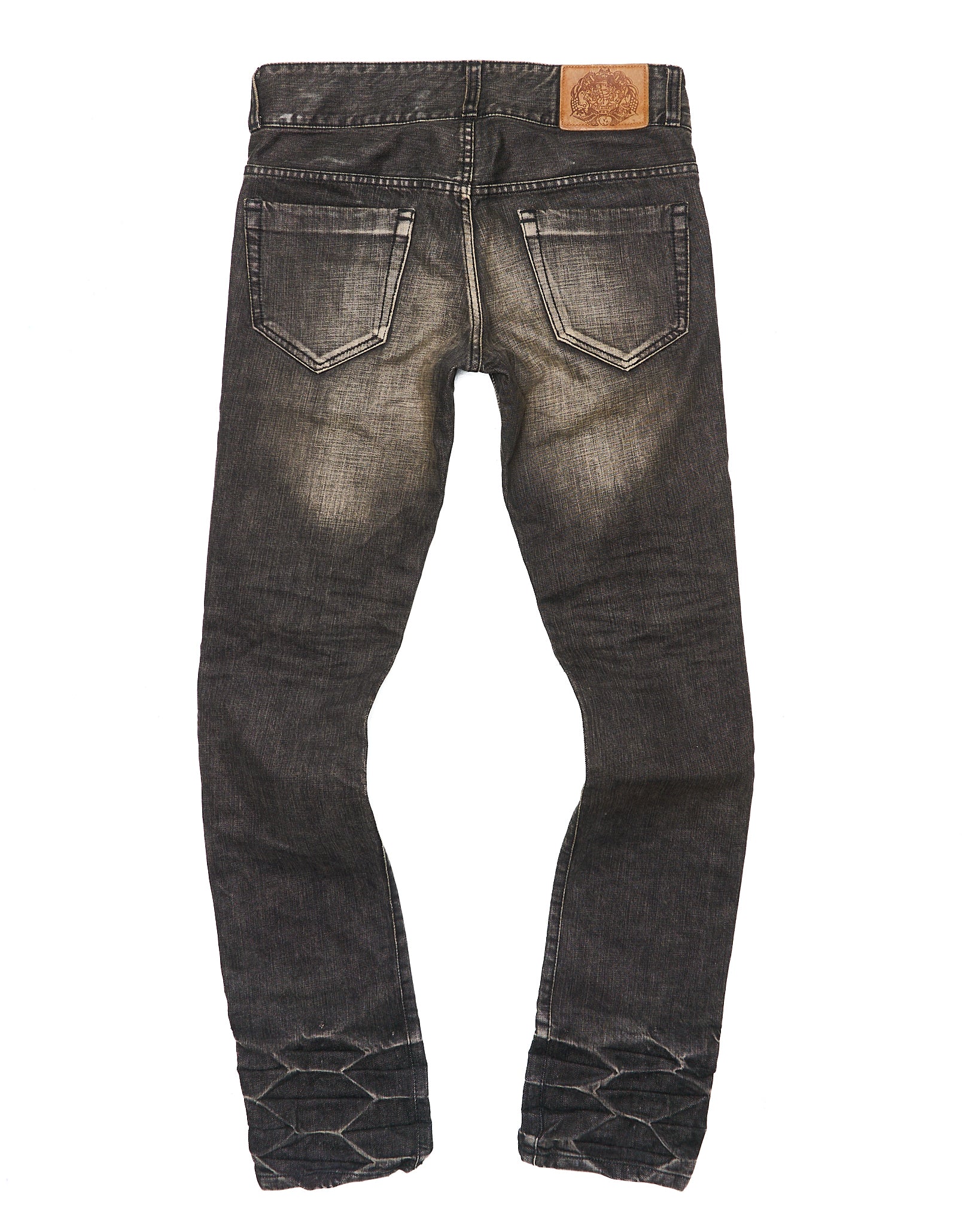 Early 00s Perfect Blue Distressed Mud Wash Skinny Bootcut Denim