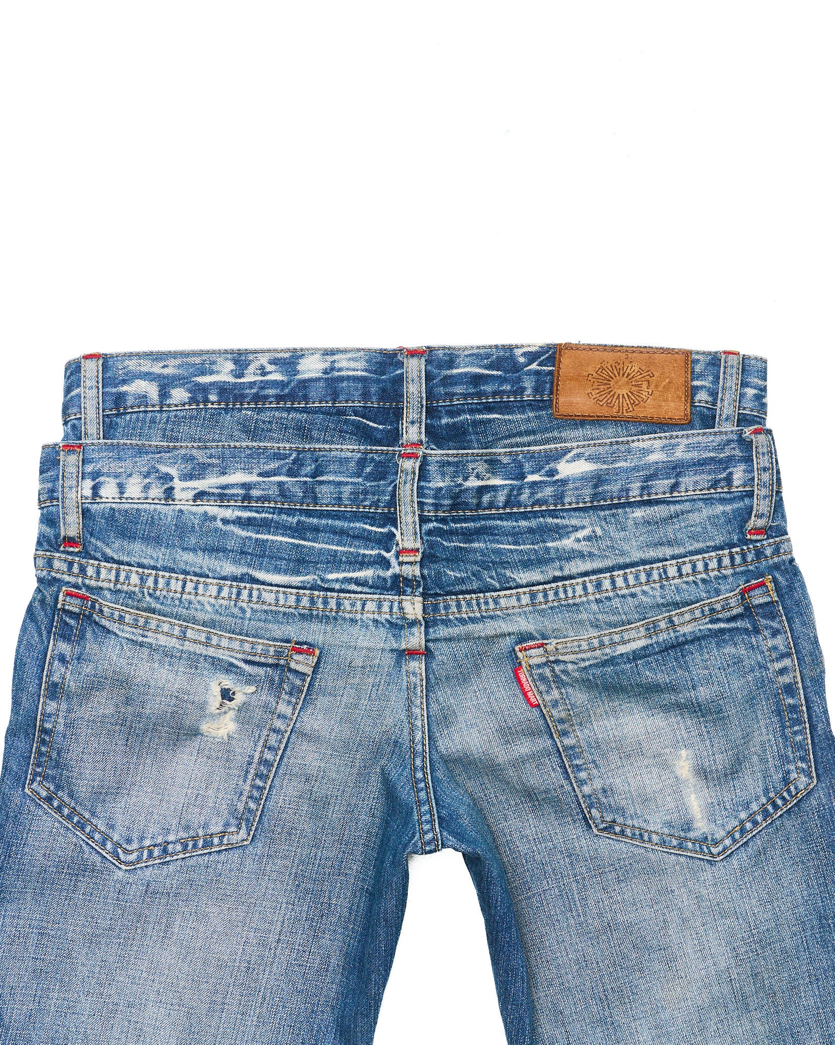 Early 00s Tornado Mart Double Waist Distressed Bootcut Denim