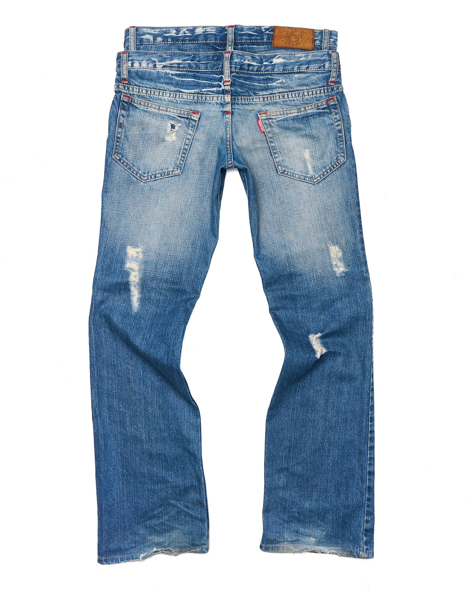 Early 00s Tornado Mart Double Waist Distressed Bootcut Denim