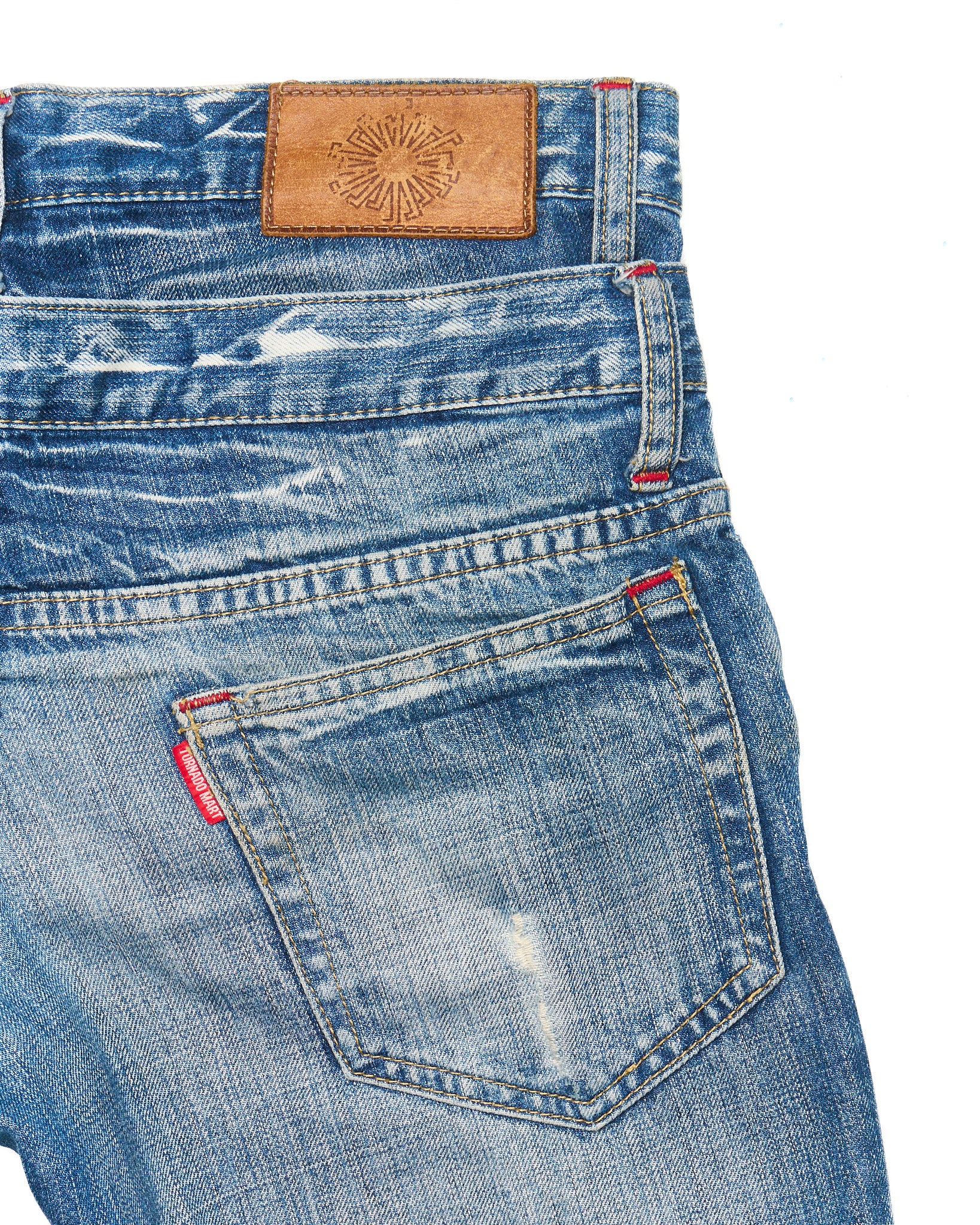Early 00s Tornado Mart Double Waist Distressed Bootcut Denim