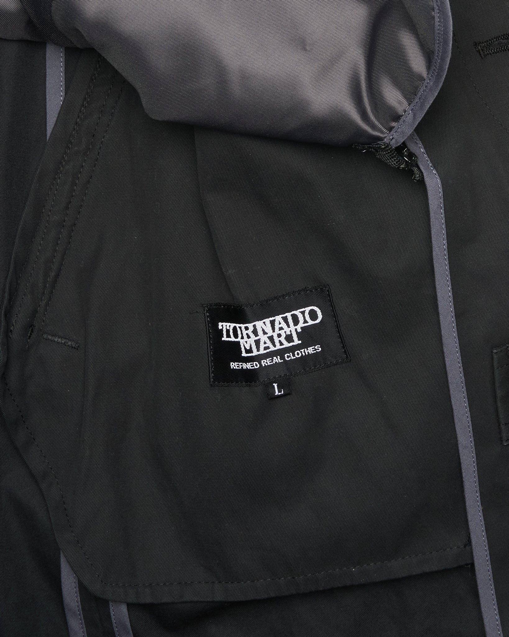 Early 00s Tornado Mart Quilt Lined Cotton Gaberdine Mac Coat