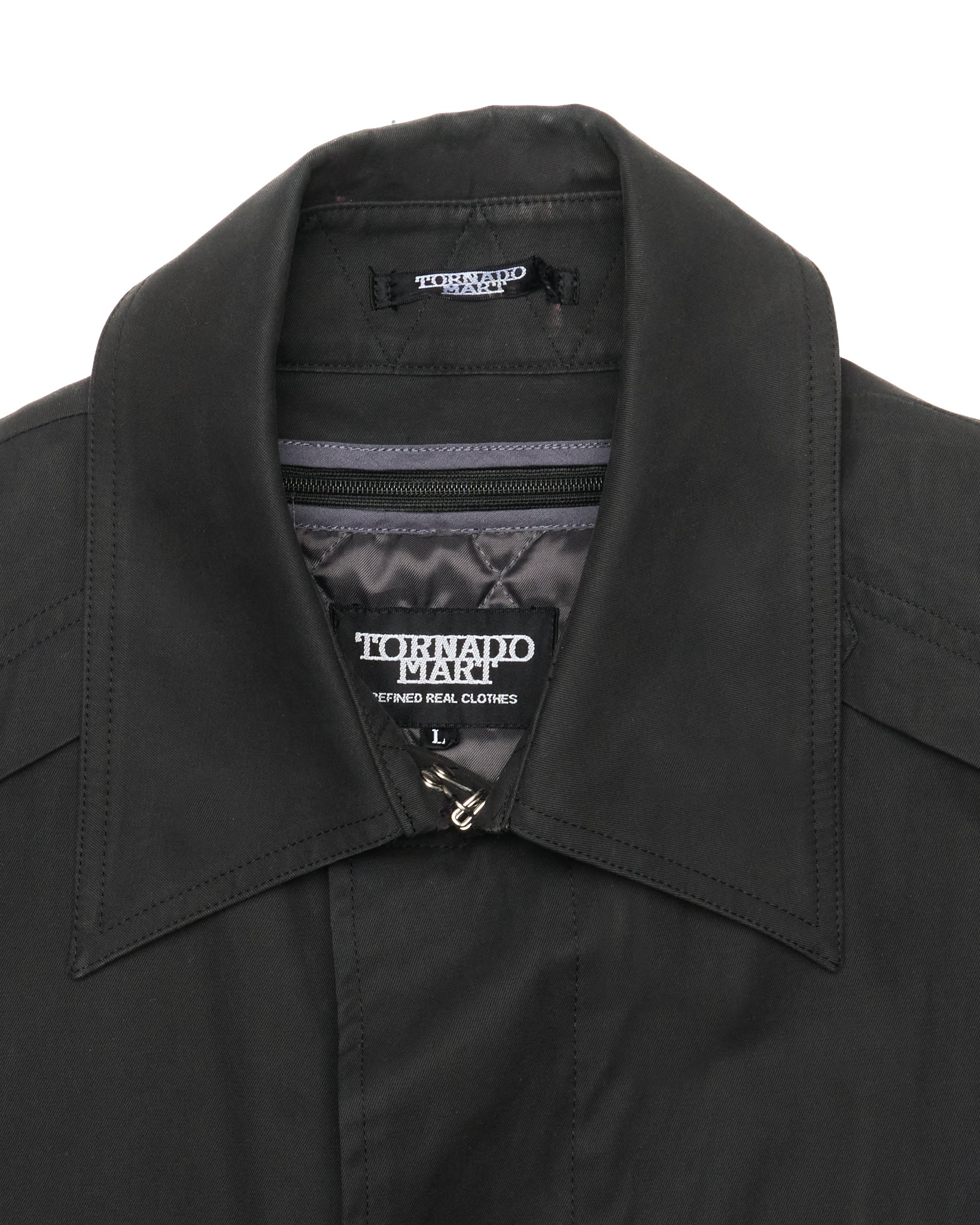 Early 00s Tornado Mart Quilt Lined Cotton Gaberdine Mac Coat