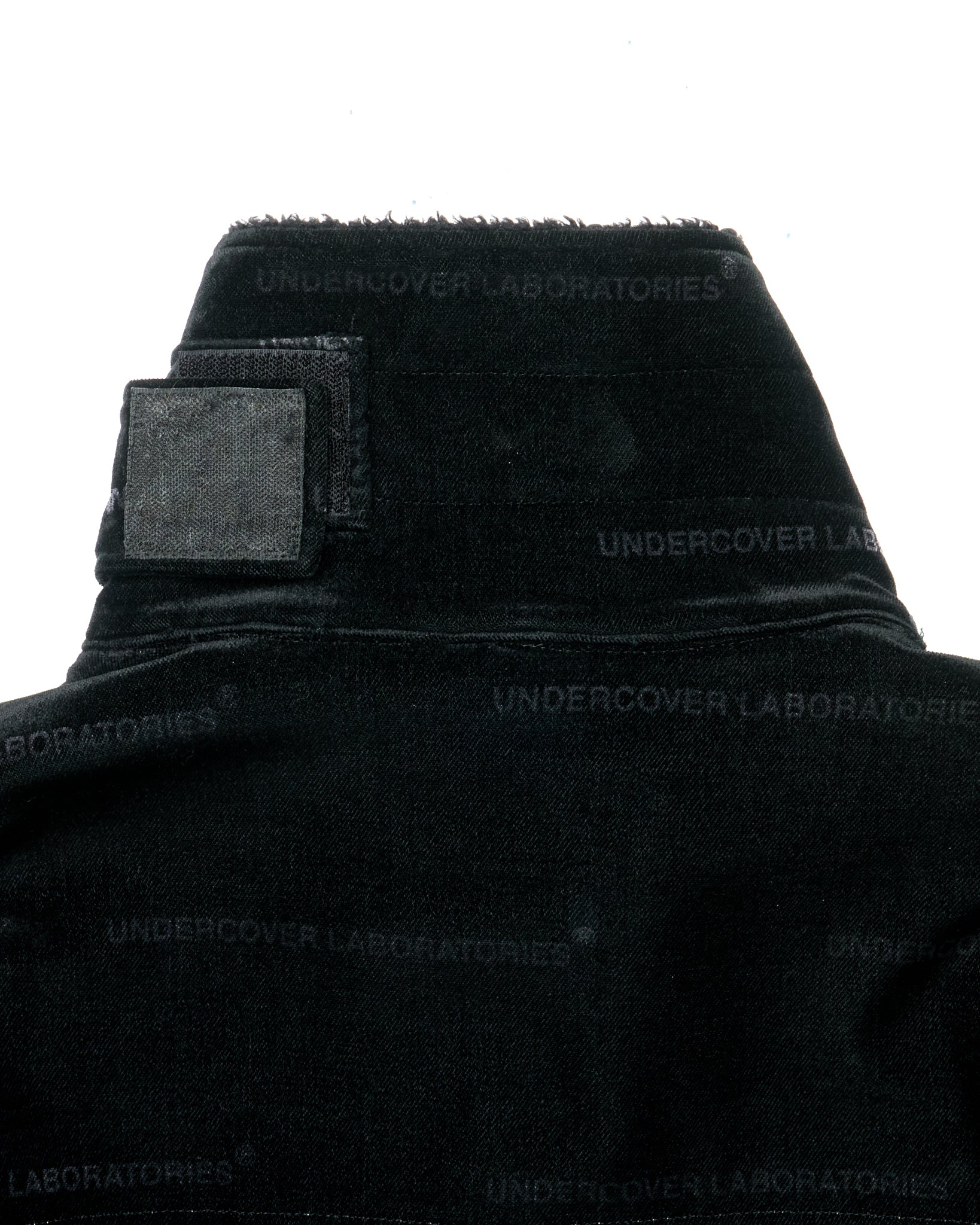 Early 00s Undercoverism "UNDERCOVER LABORATORIES" Velour Shearling-Lined Moto Jacket