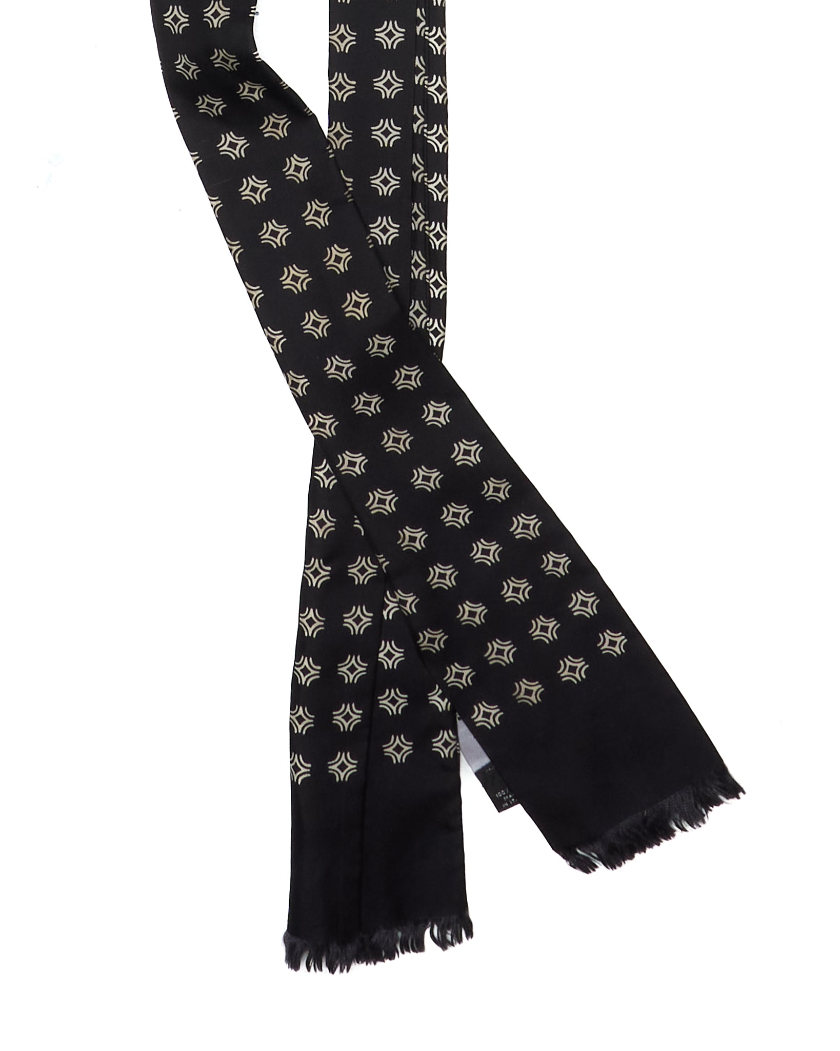 Late 90s Yves Saint Laurent Rive Gauche Geometric Print Silk Scarf