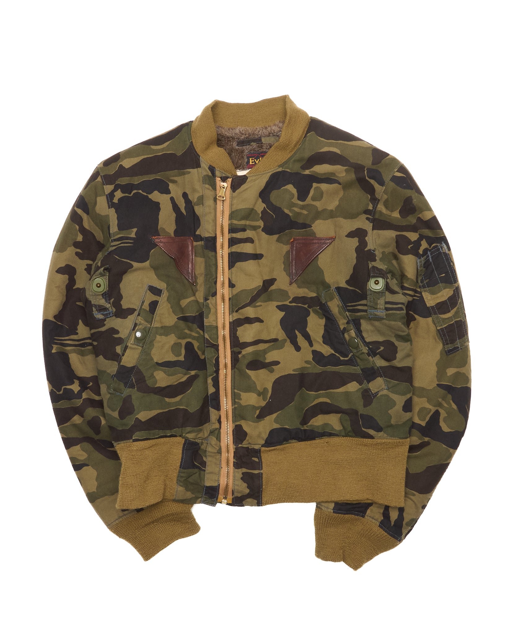 Early 90s EVIS Type B15-A Fur Lined Camo Flight Jacket