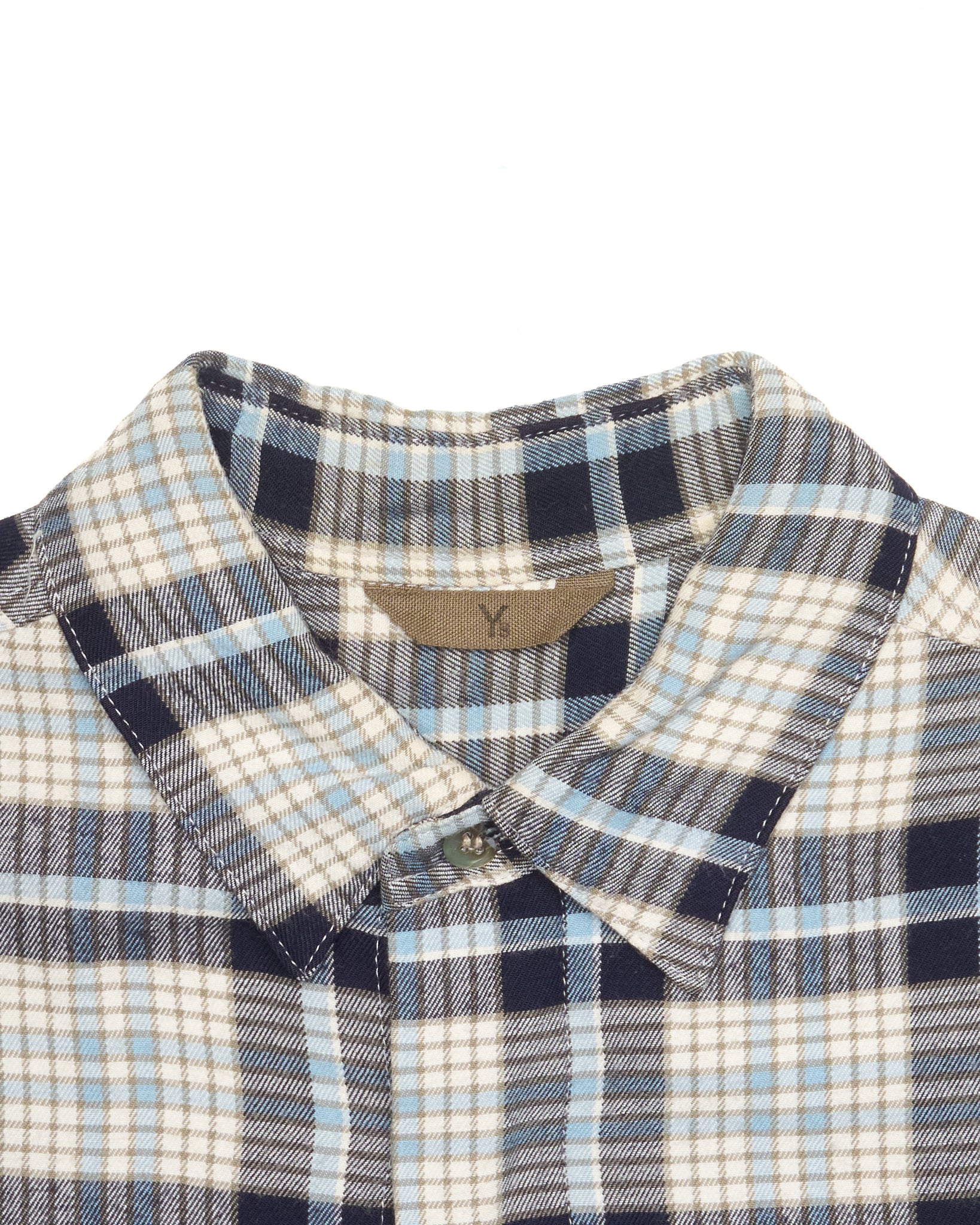 Early 90s Y’s by Yohji Yamamoto Concealed Placket Plaid Shirt
