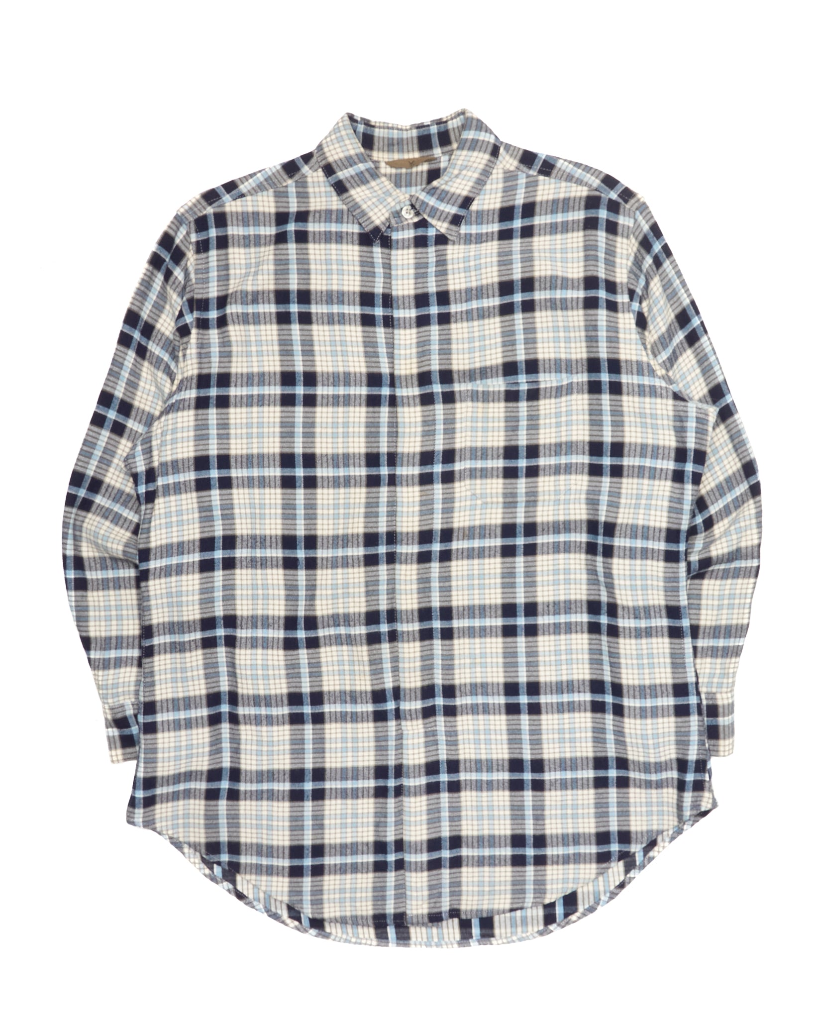 Early 90s Y’s by Yohji Yamamoto Concealed Placket Plaid Shirt