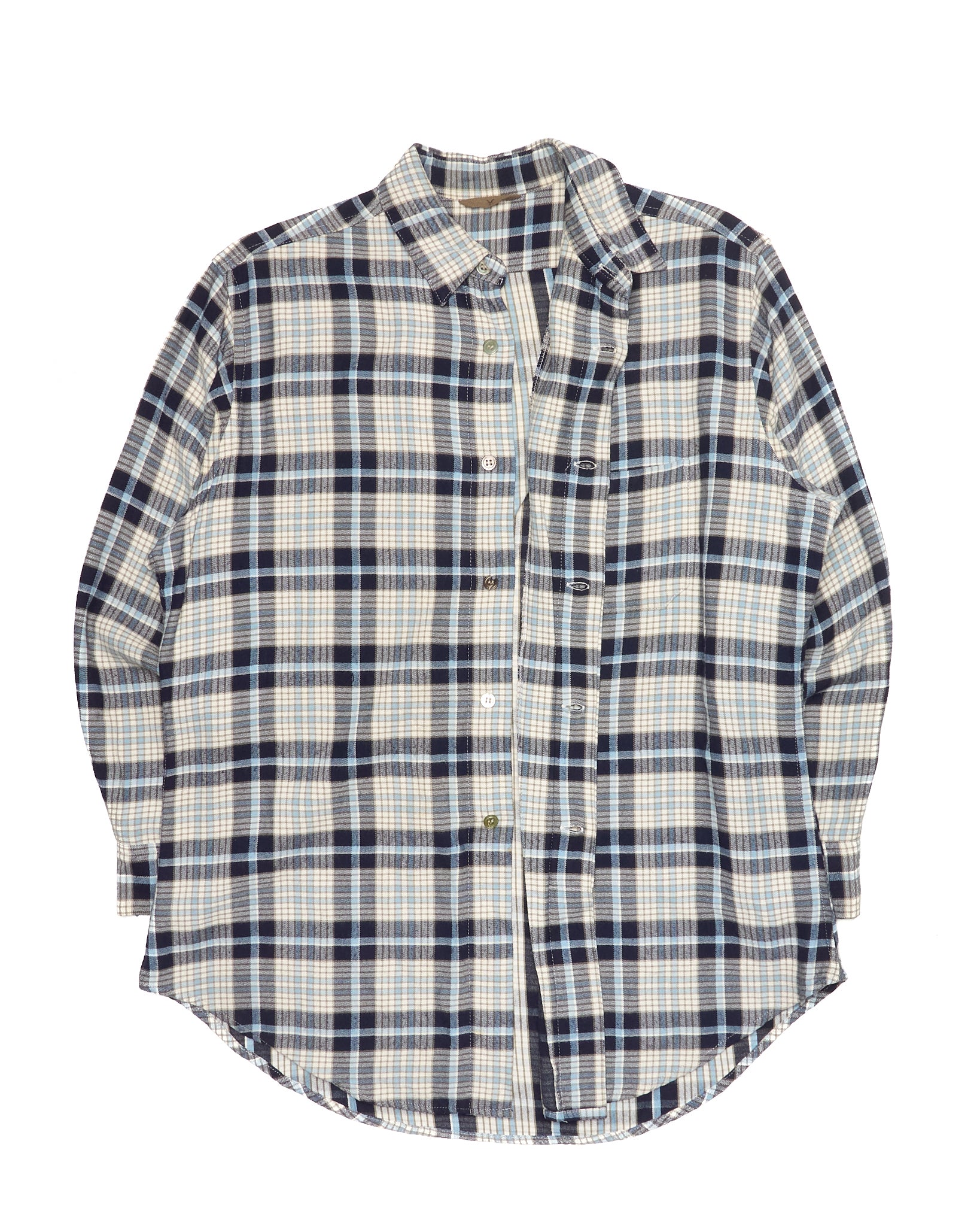 Early 90s Y’s by Yohji Yamamoto Concealed Placket Plaid Shirt