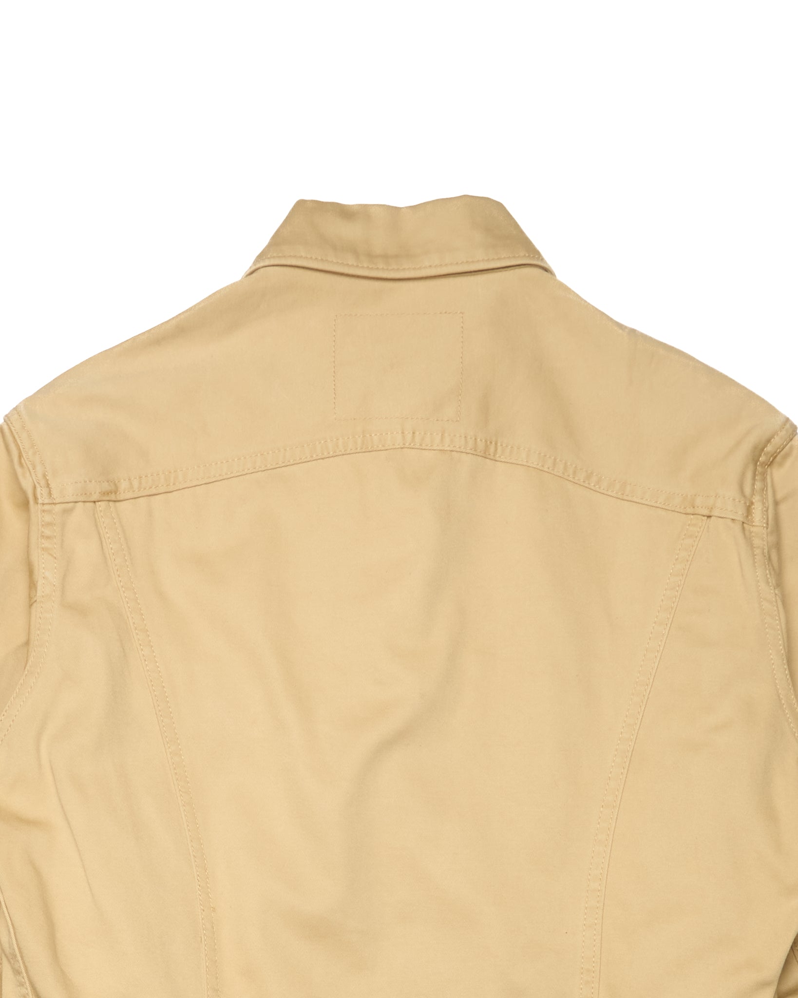 Beige shirt collar on a white background