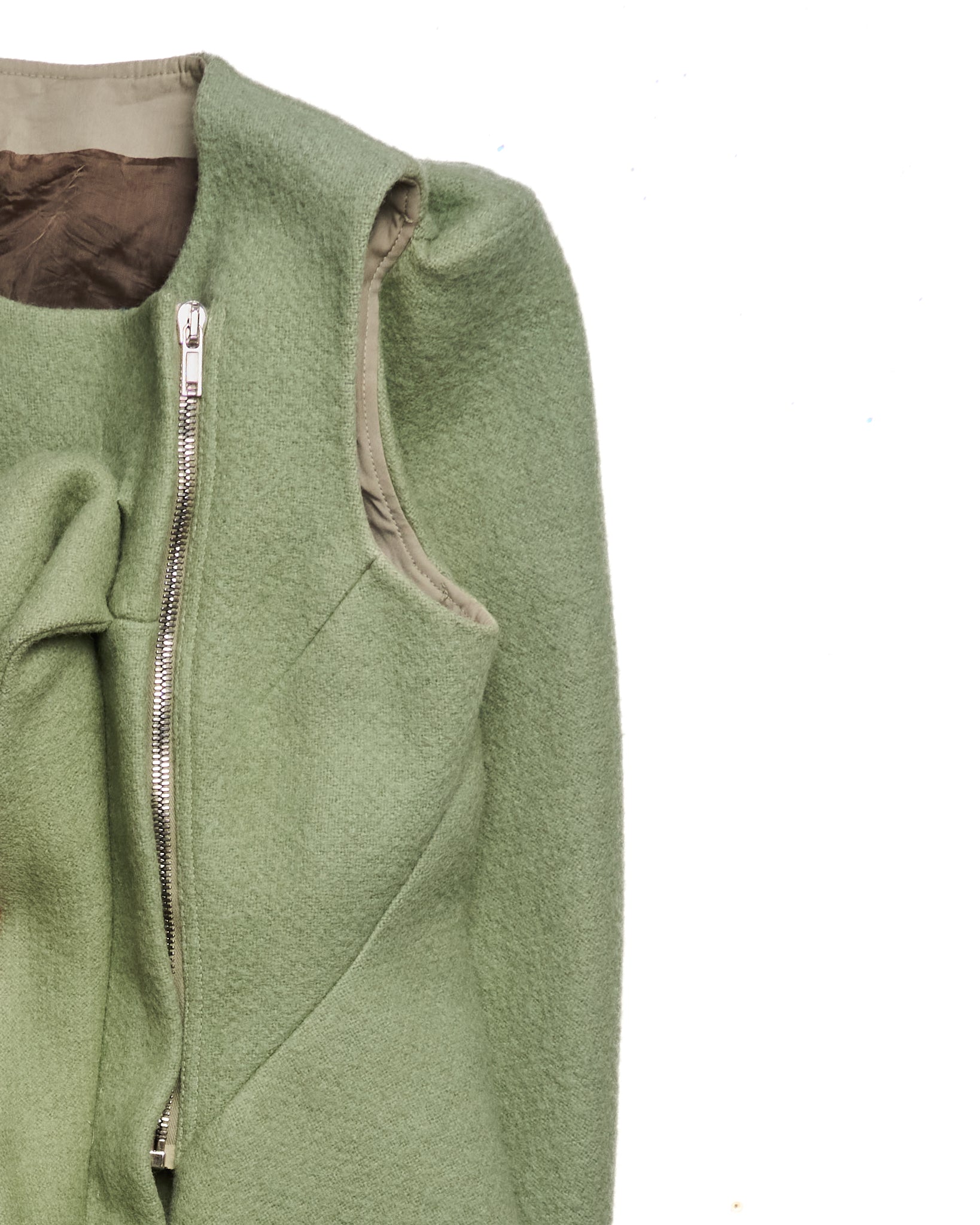 F/W17 Rick Owens “GLITTER” Sleeveless Wool Long Coat