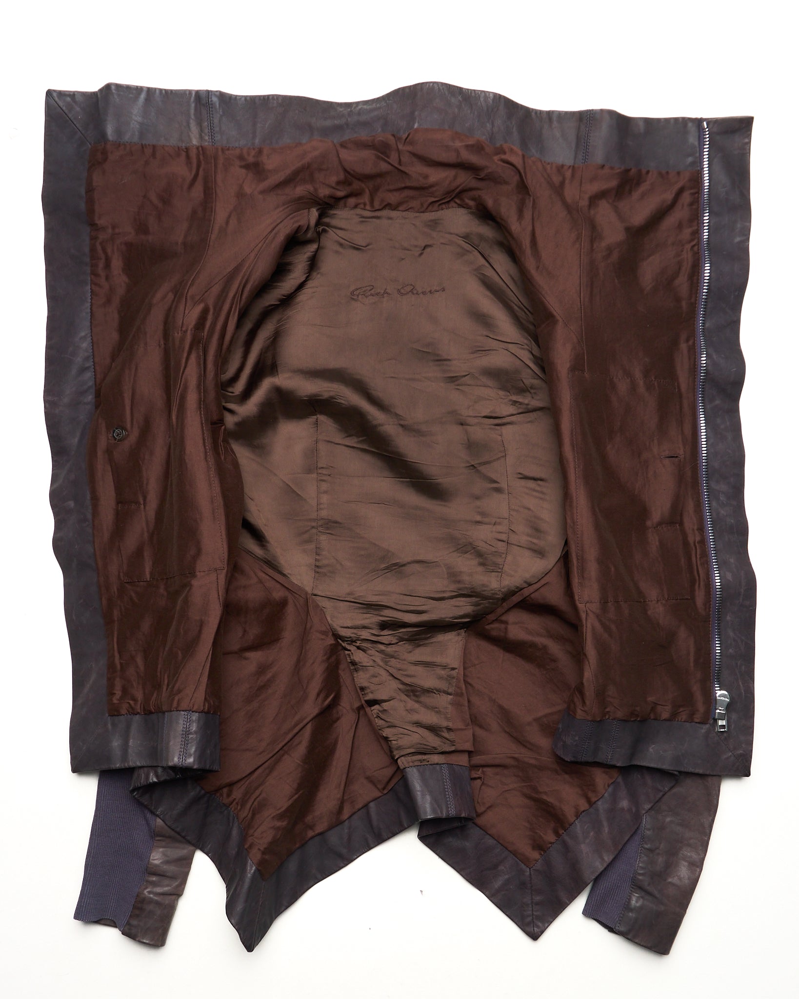 A/W17 Rick Owens “GLITTER” Plum Lamb Wash Leather Jacket