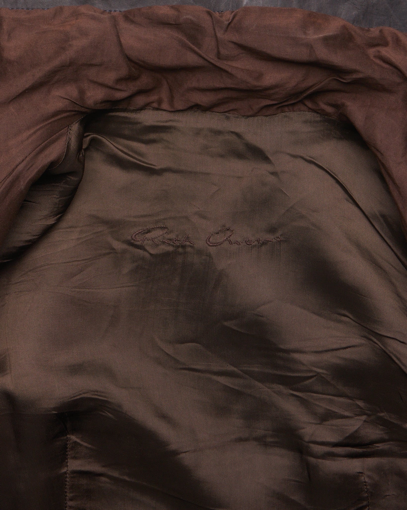 A/W17 Rick Owens “GLITTER” Plum Lamb Wash Leather Jacket