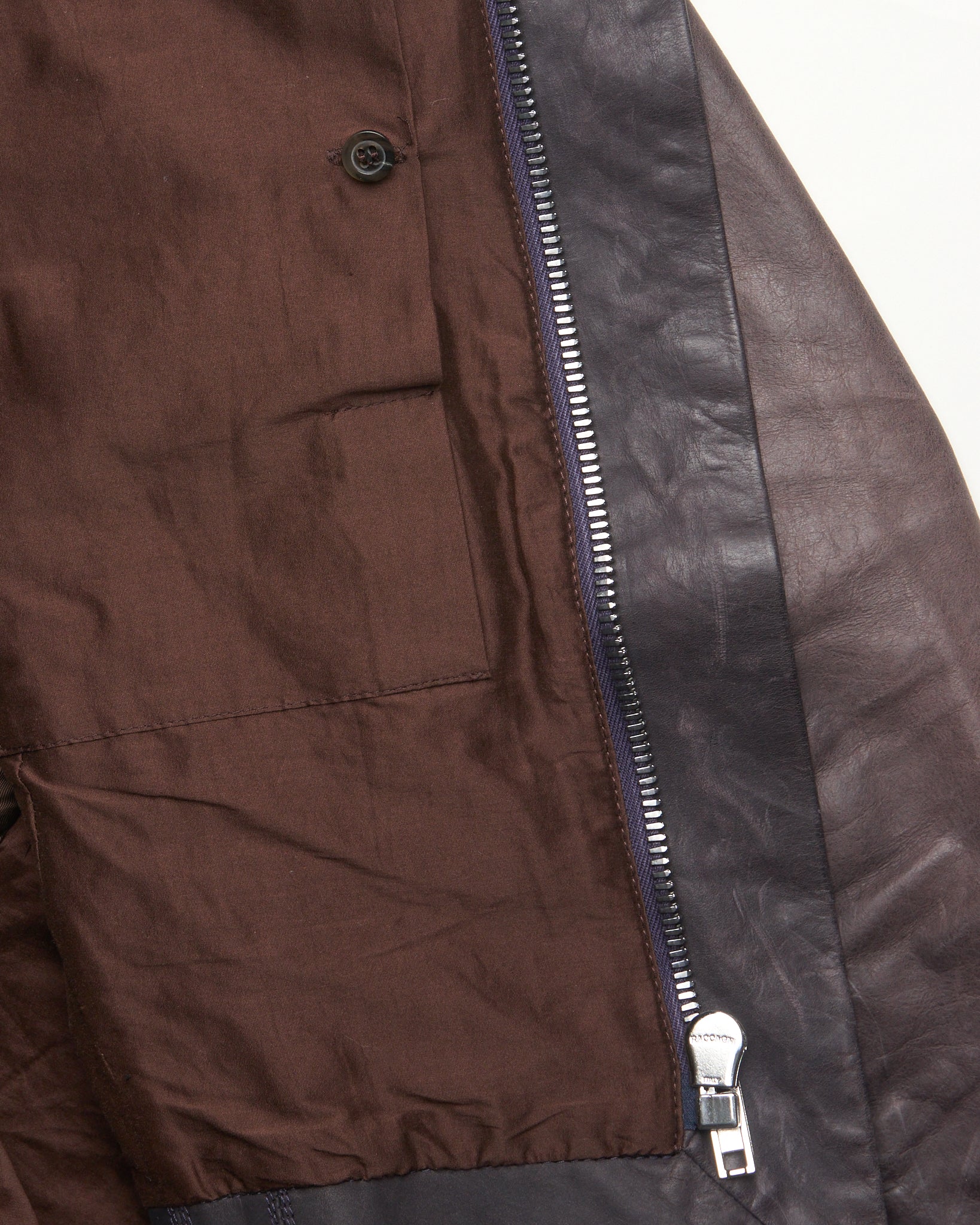 A/W17 Rick Owens “GLITTER” Plum Lamb Wash Leather Jacket