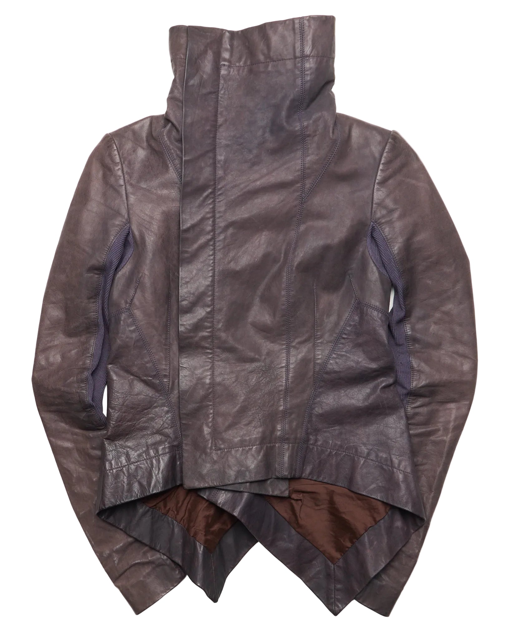 A/W17 Rick Owens “GLITTER” Plum Lamb Wash Leather Jacket
