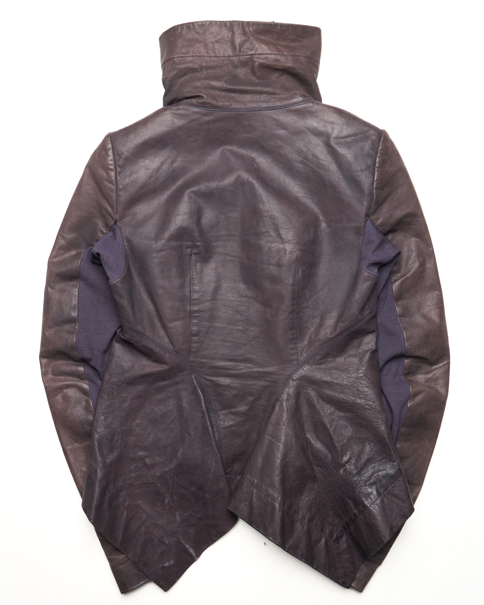 A/W17 Rick Owens “GLITTER” Plum Lamb Wash Leather Jacket