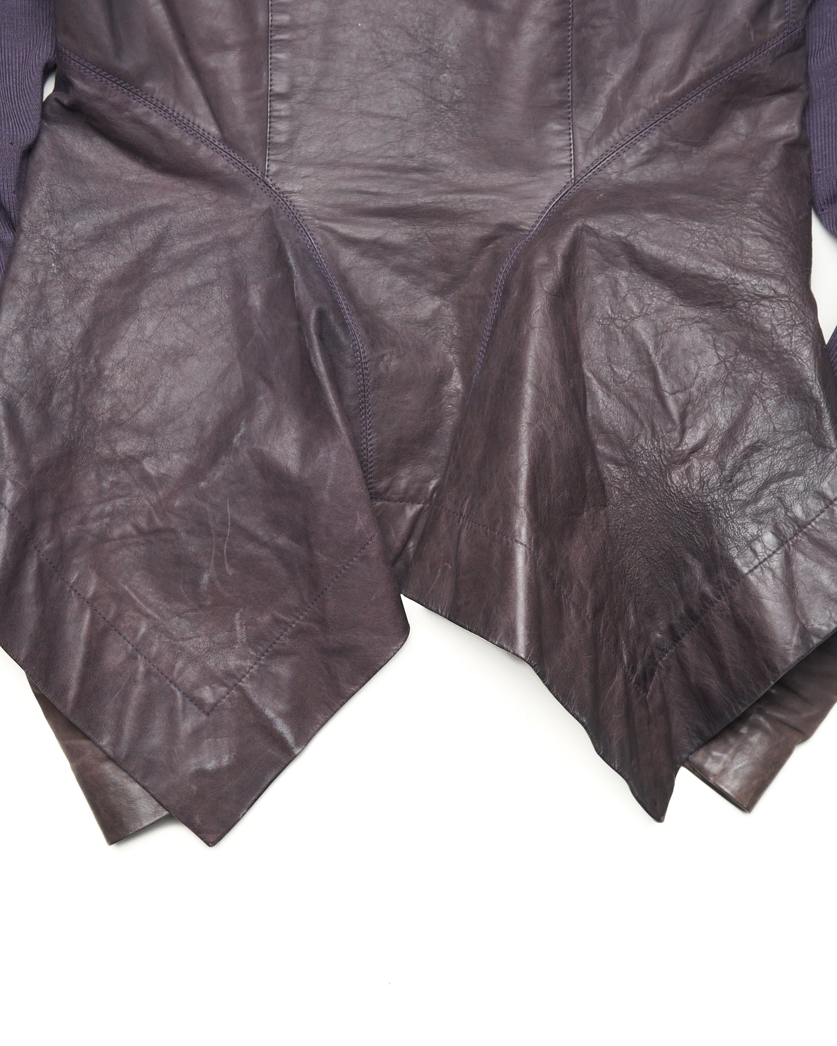 A/W17 Rick Owens “GLITTER” Plum Lamb Wash Leather Jacket