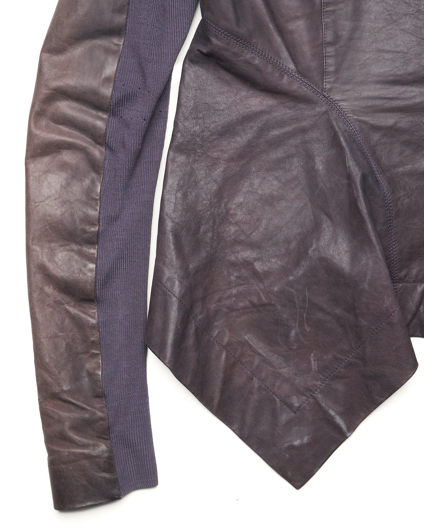 A/W17 Rick Owens “GLITTER” Plum Lamb Wash Leather Jacket