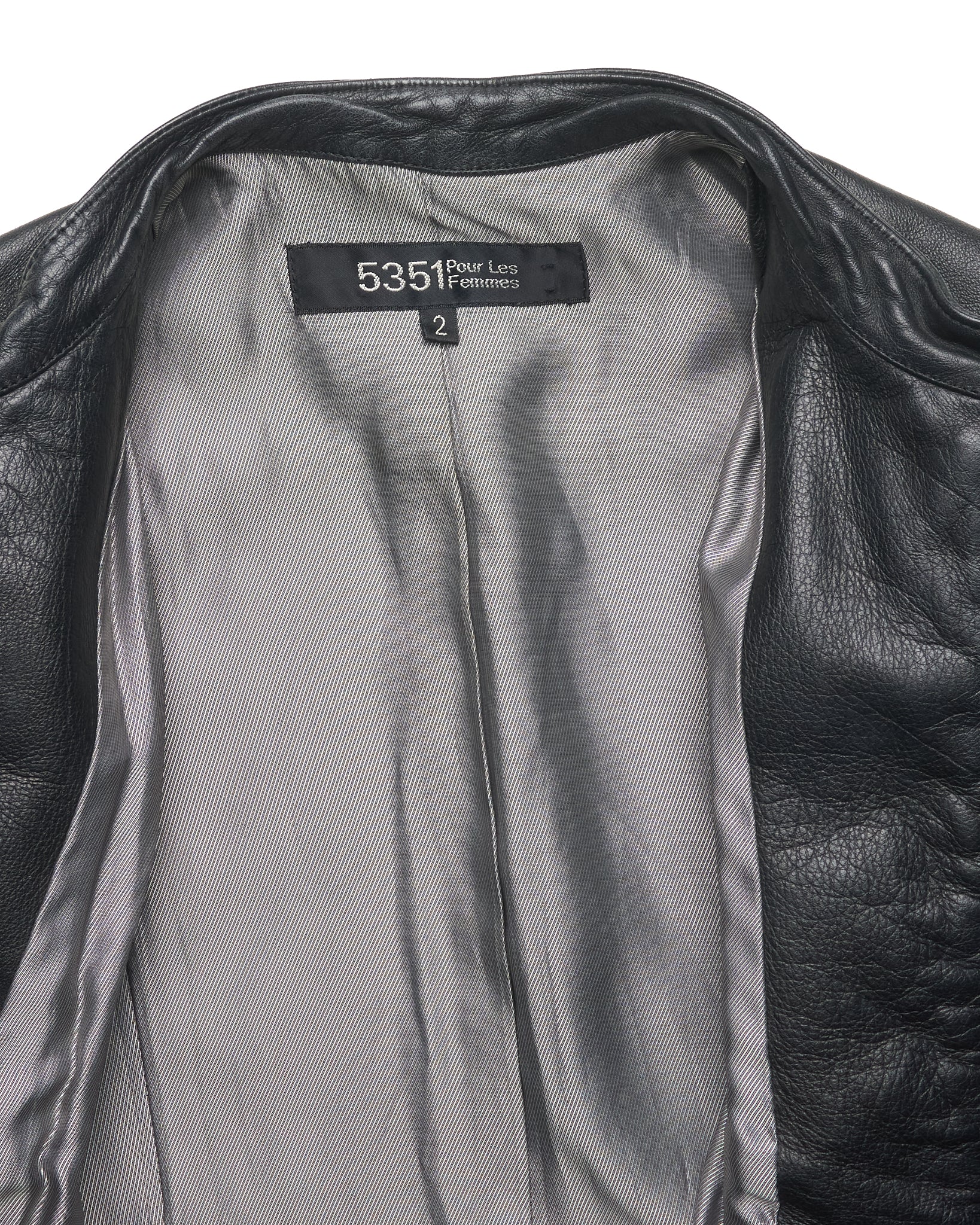 5351 Pour Les Femmes Sheep Leather Ruffled Biker Jacket