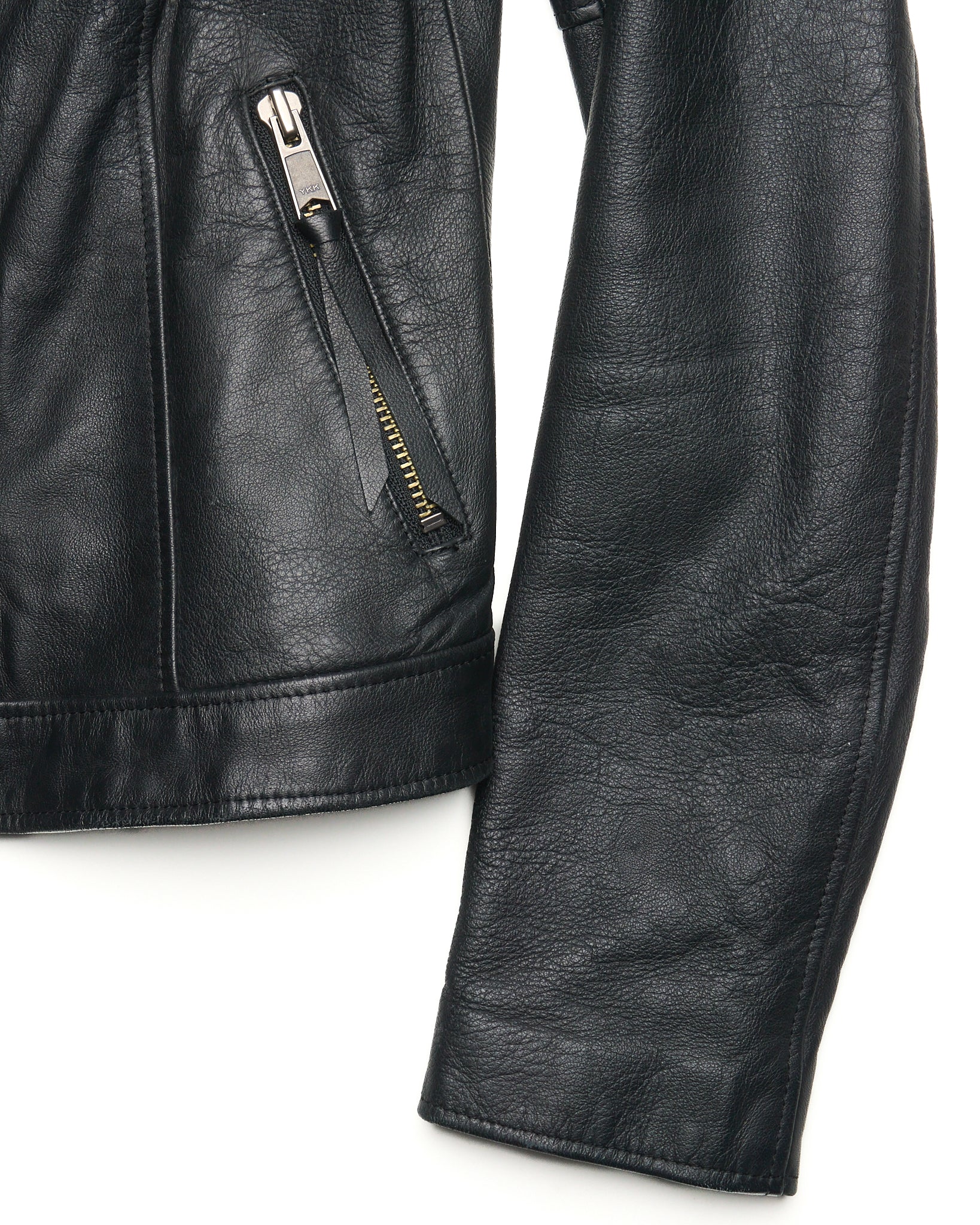 5351 Pour Les Femmes Sheep Leather Ruffled Biker Jacket