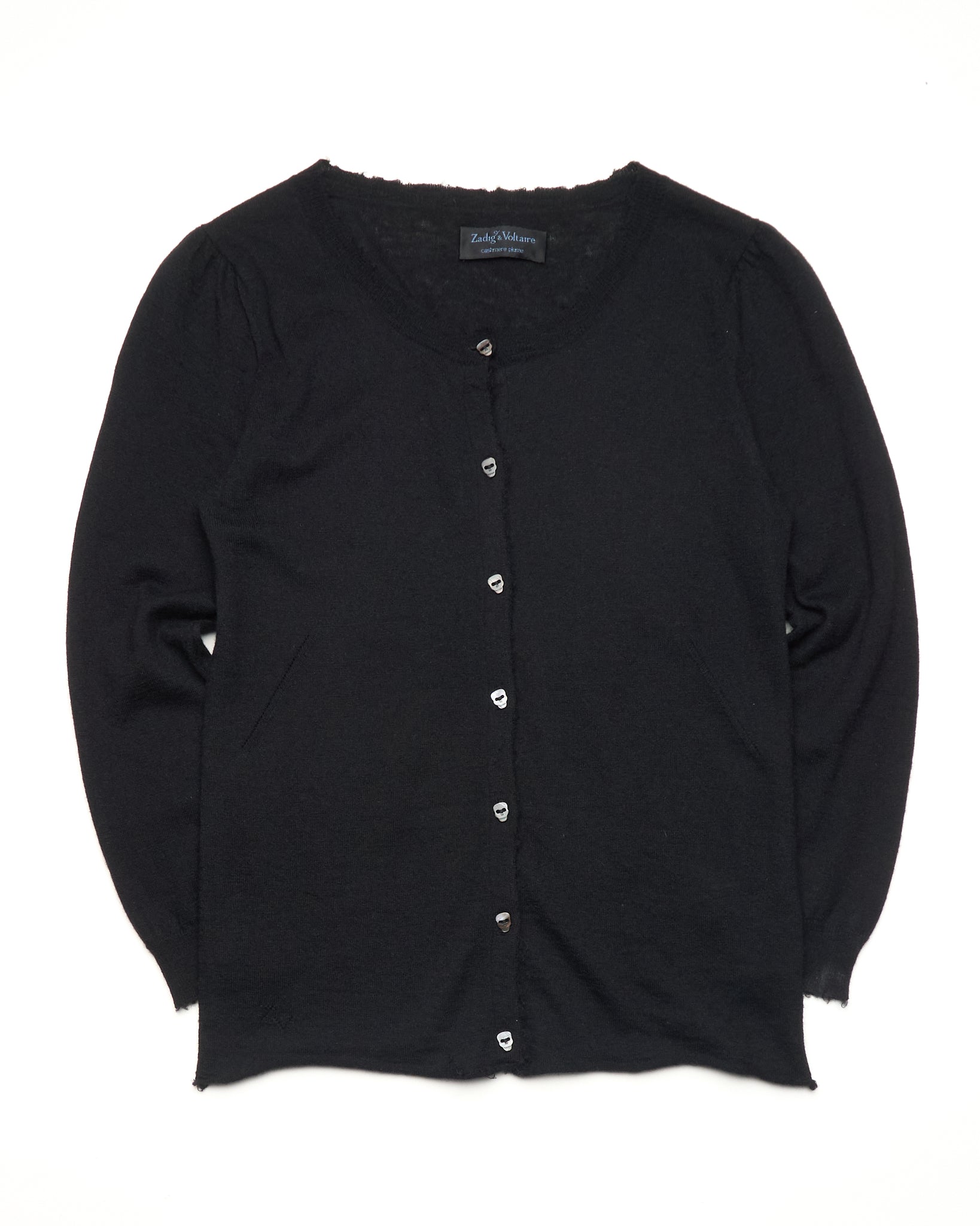 Zadig & Voltaire Skull Button Cashmere Black Cardigan