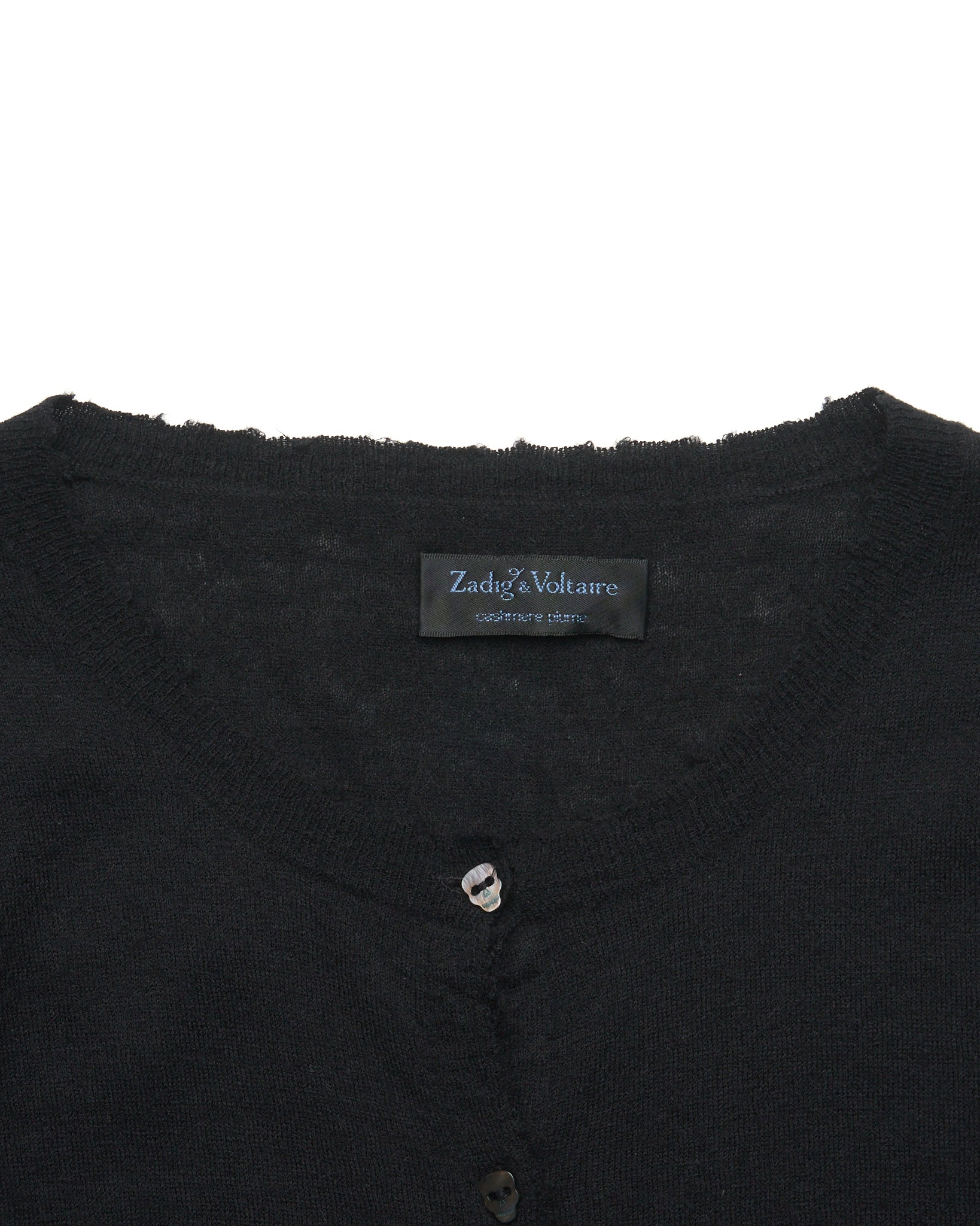 Zadig & Voltaire Skull Button Cashmere Black Cardigan