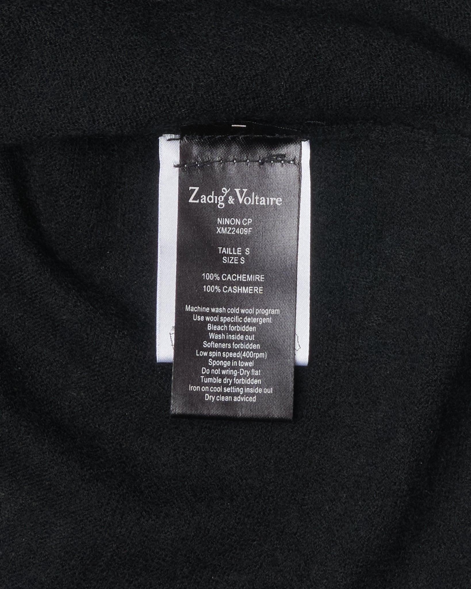 Zadig & Voltaire Skull Button Cashmere Black Cardigan