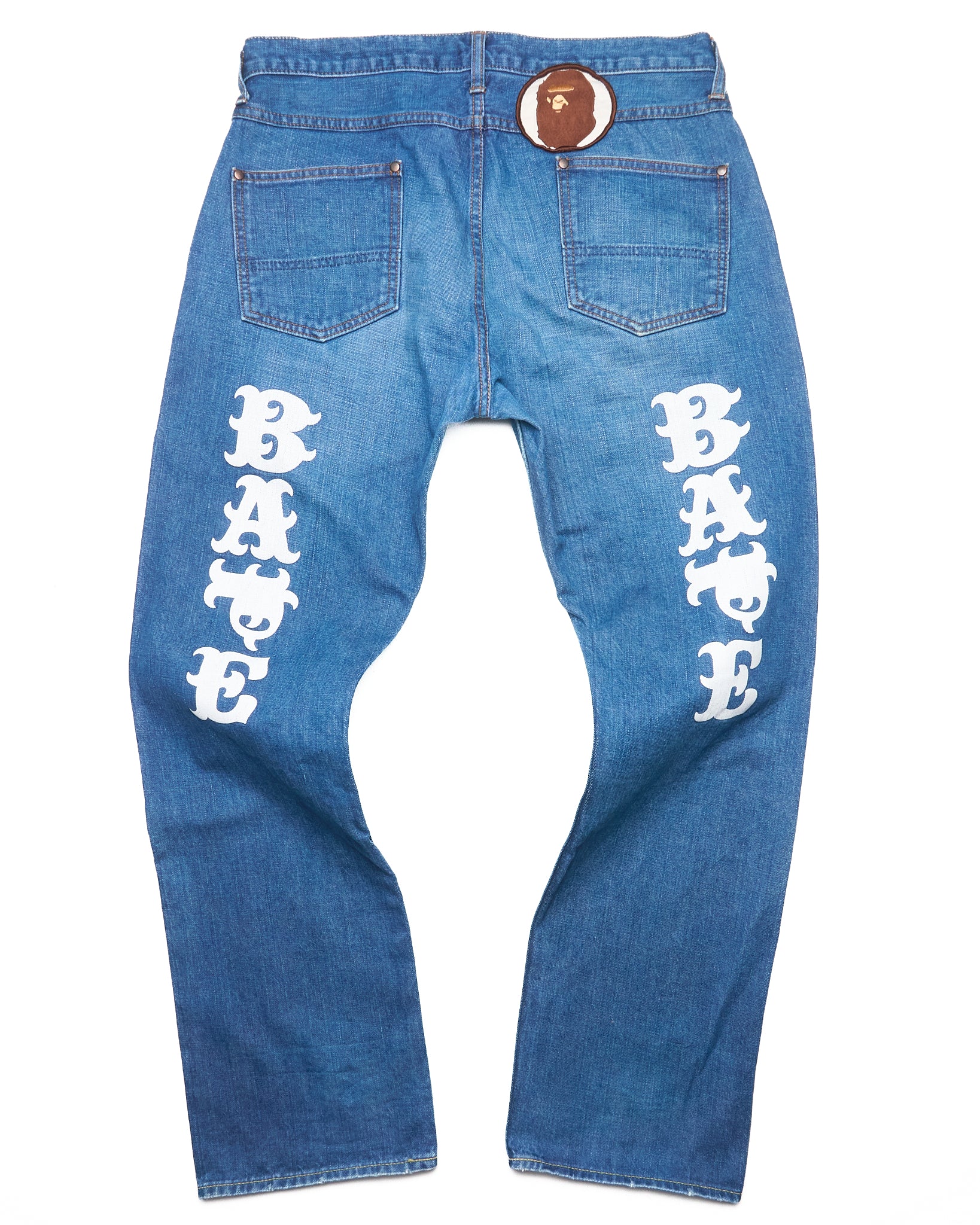 Late 00s BAPE Spell-out Patch Jeans