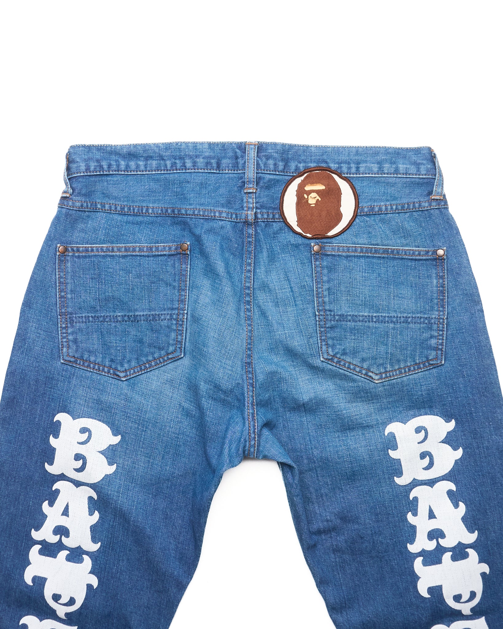Late 00s BAPE Spell-out Patch Jeans