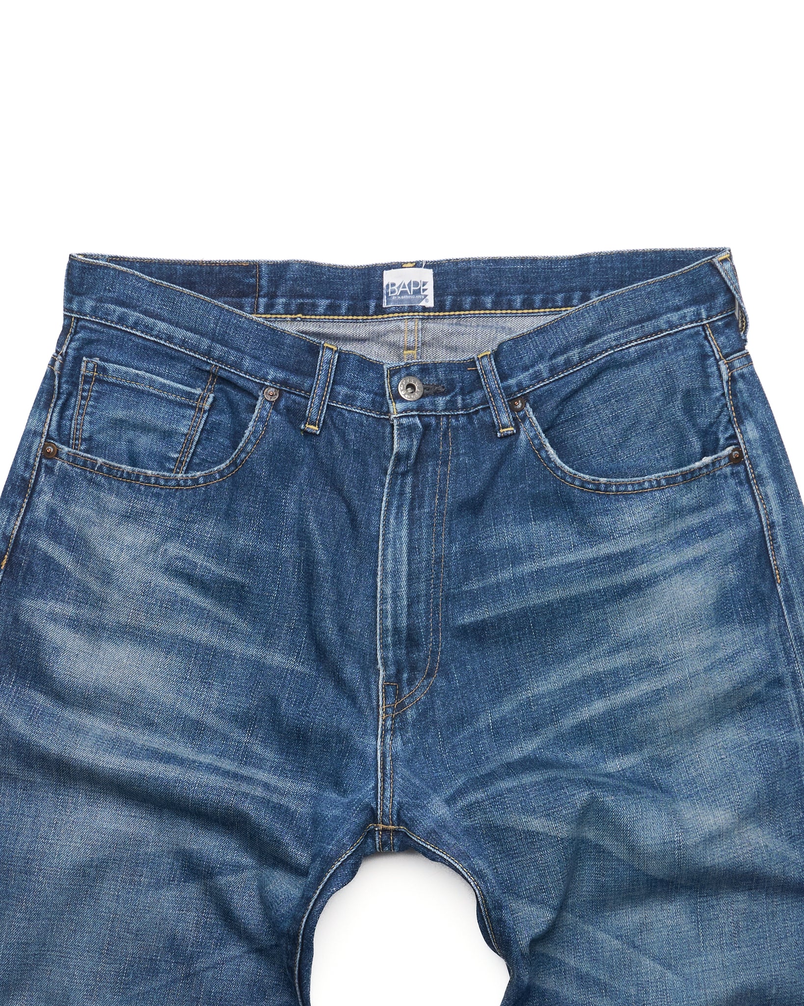 ‘07 BAPE “B A” Script Letter Embroidered Jeans