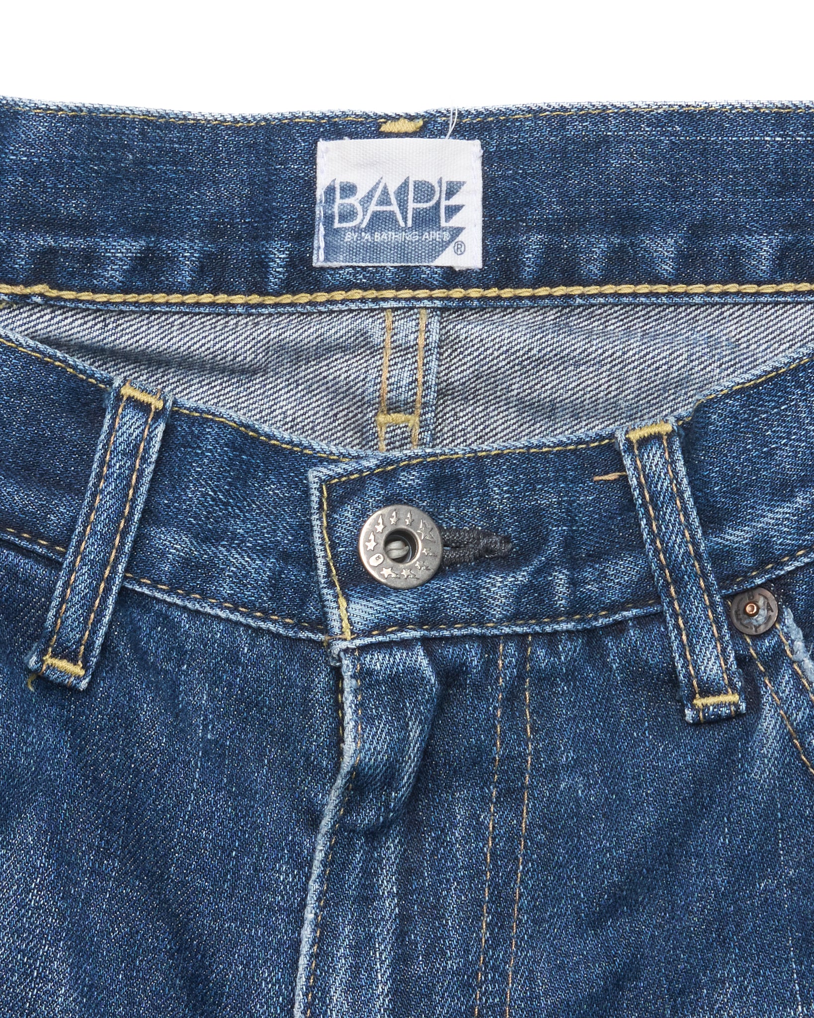 ‘07 BAPE “B A” Script Letter Embroidered Jeans