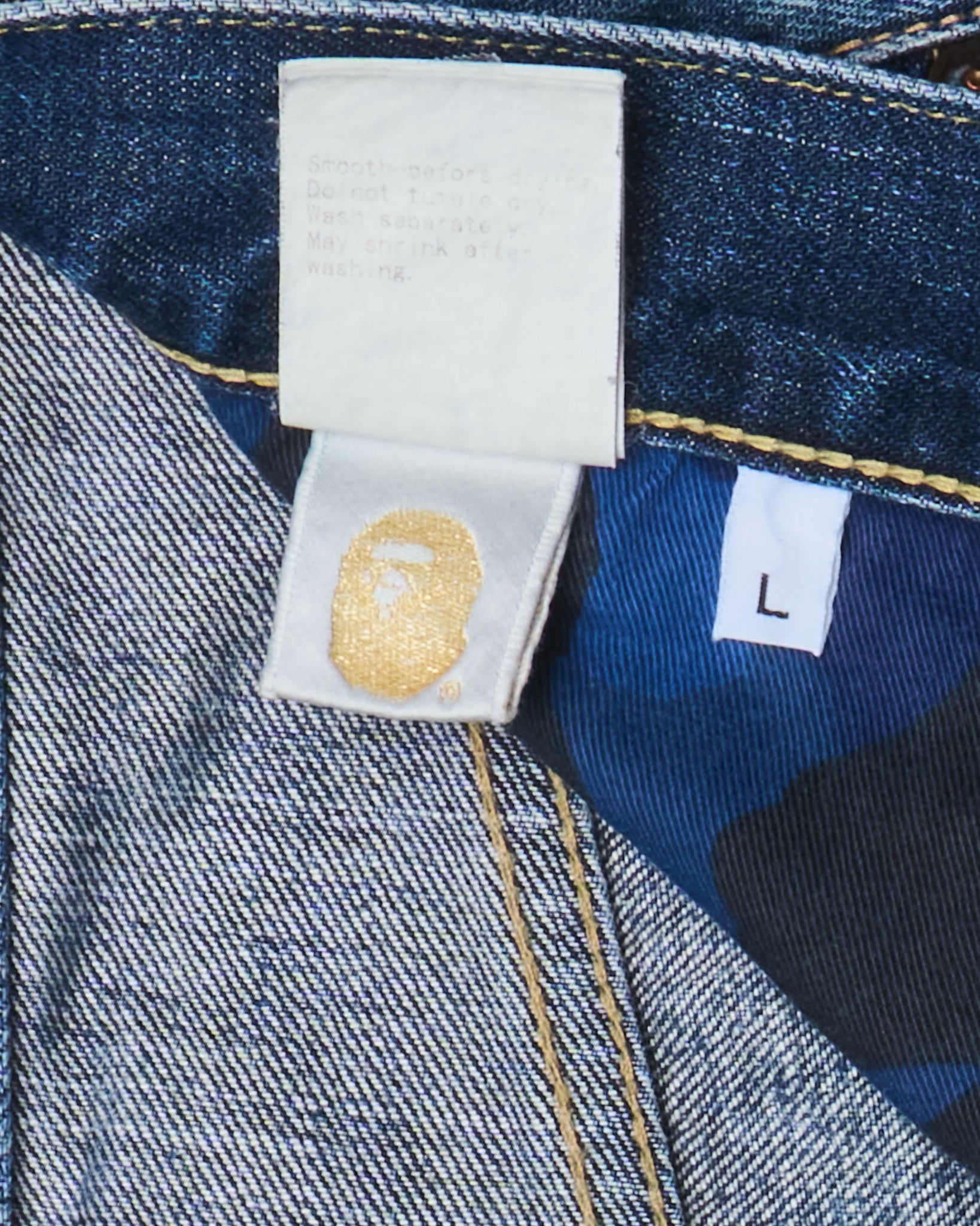 ‘07 BAPE “B A” Script Letter Embroidered Jeans