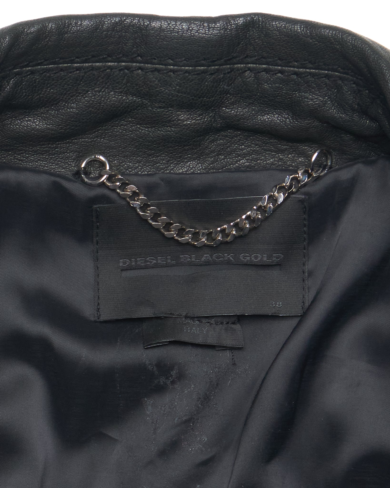 Mid 2010s Diesel Studded Black Leather Jacket