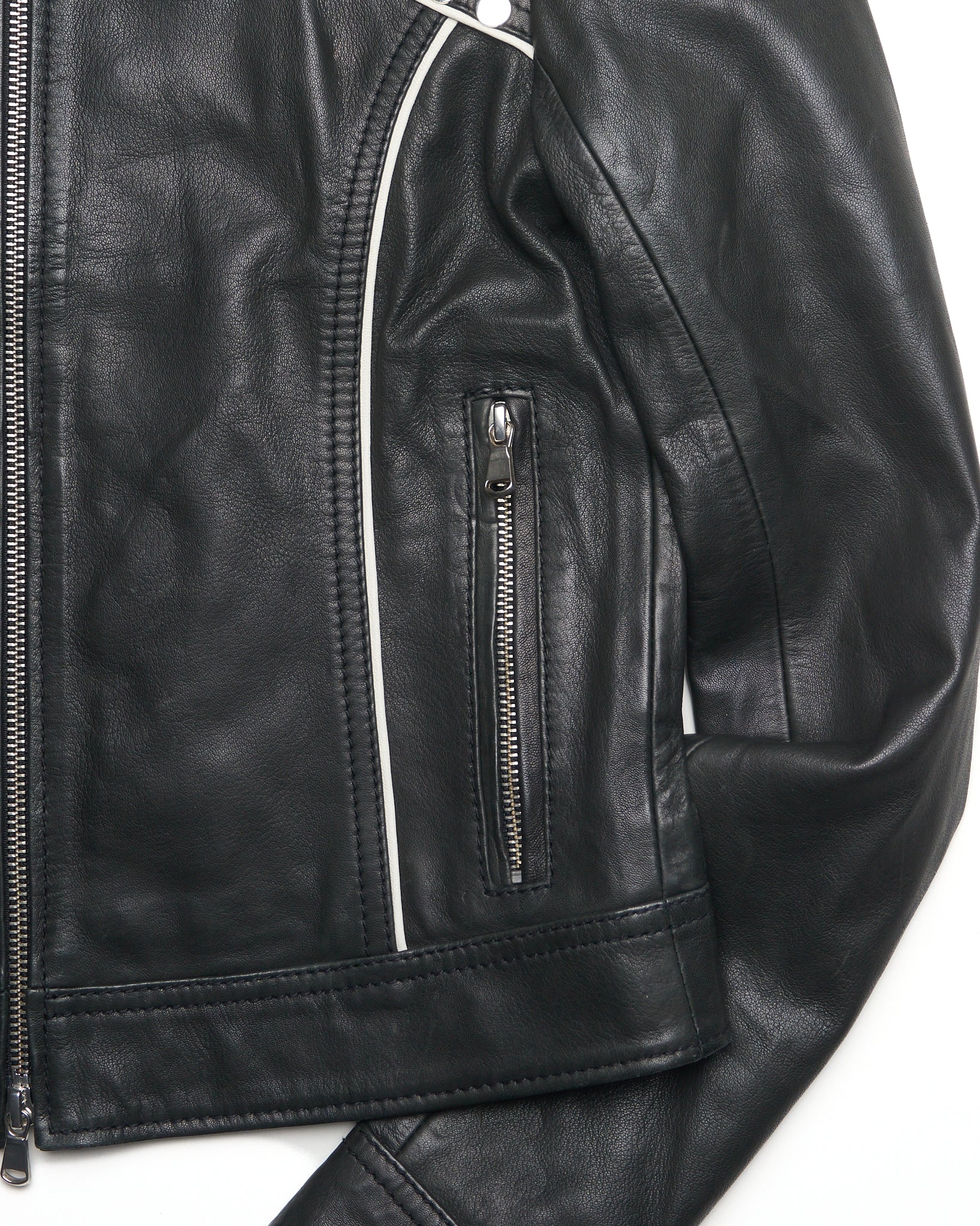 Mid 2010s Diesel Studded Black Leather Jacket