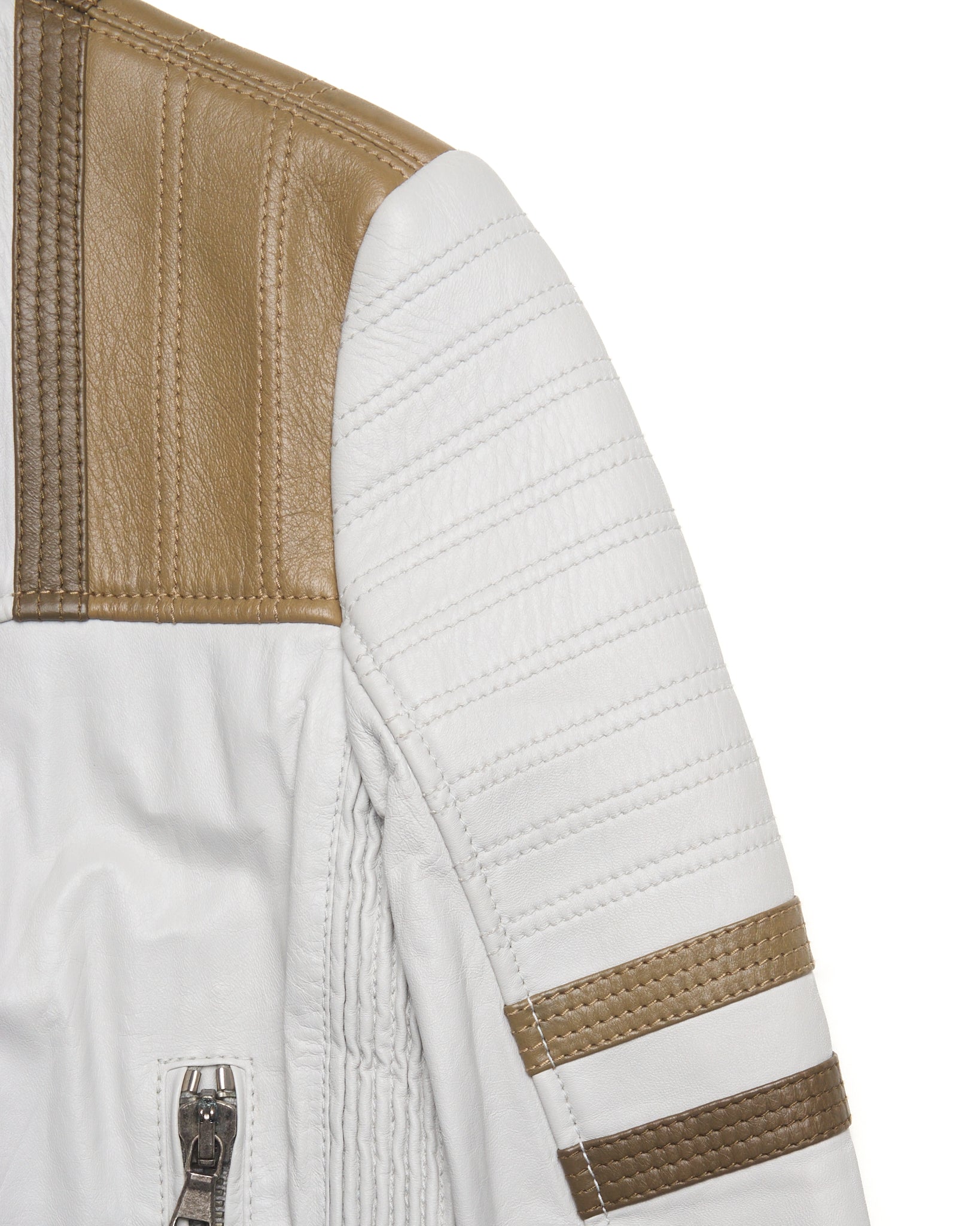 S/S16 Diesel White Racer Leather Jacket