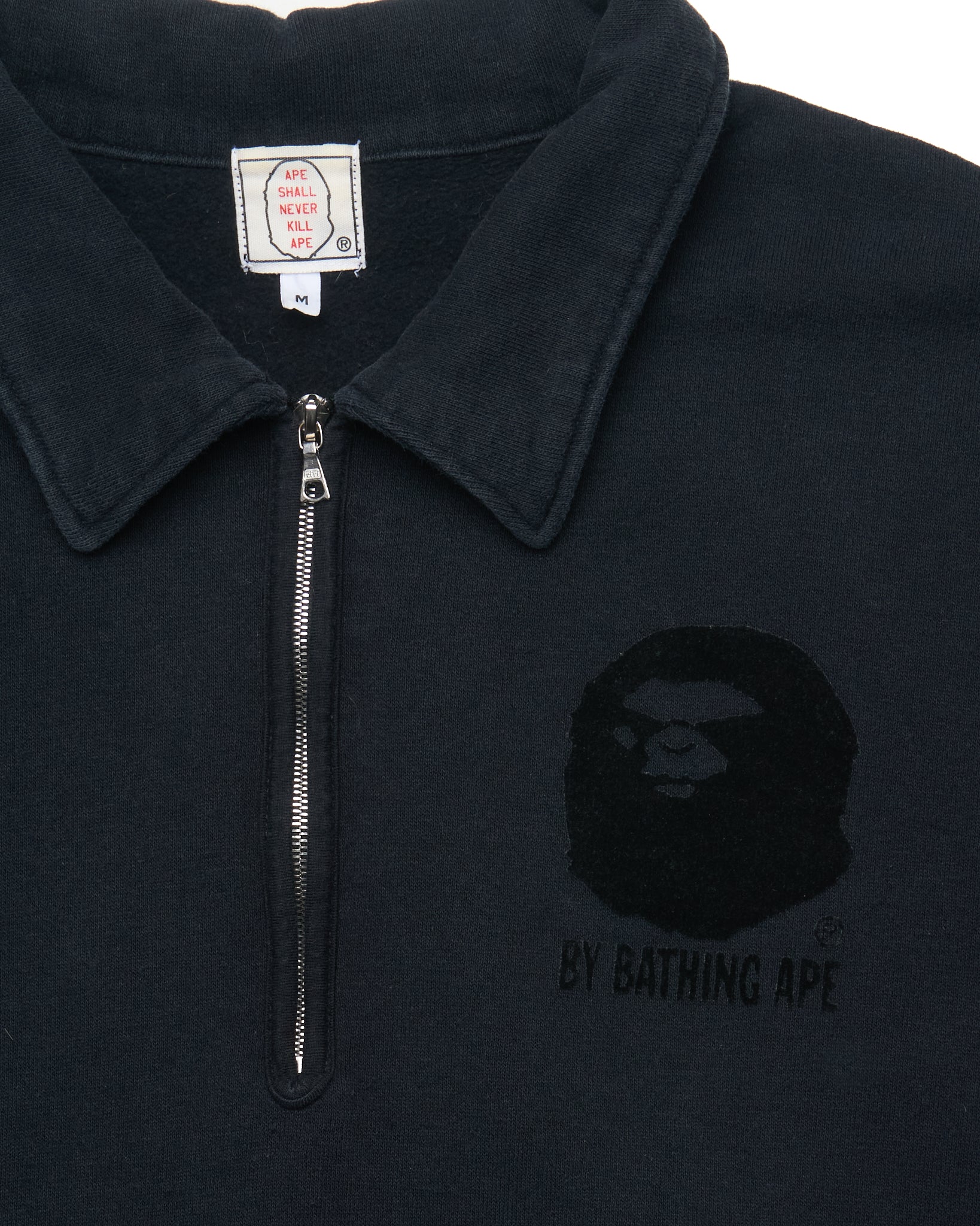Early 00s BAPE “Angry Ape” Felt Logo 1/4 Zip