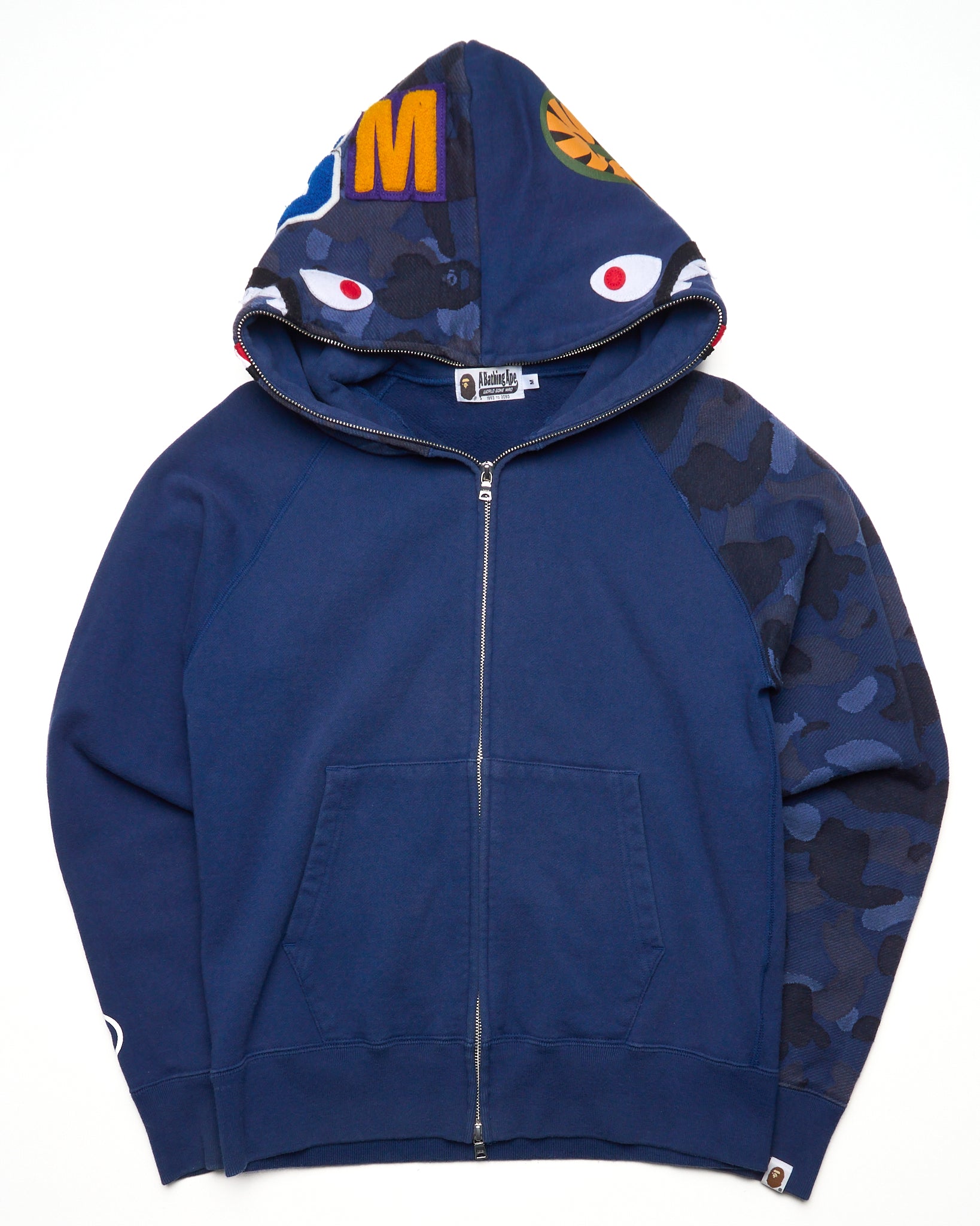 FW17 BAPE Jacquard Camo Shark Full-Zip Hoodie