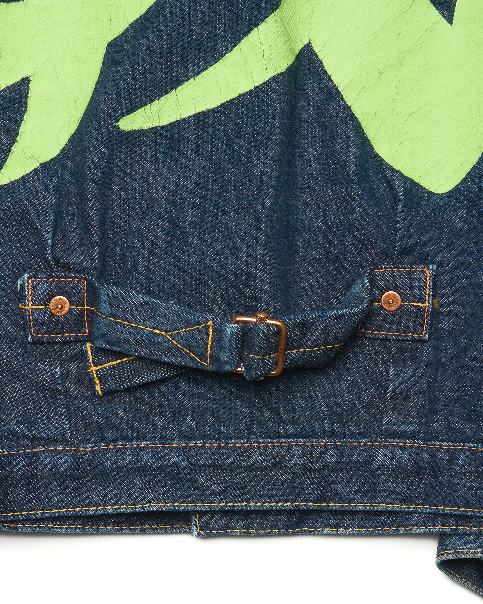 Late 00s EVISU Type I Hand-Paint *Founder Signed* DOKUCHIN Kanji Selvedge Denim Lined Jacket