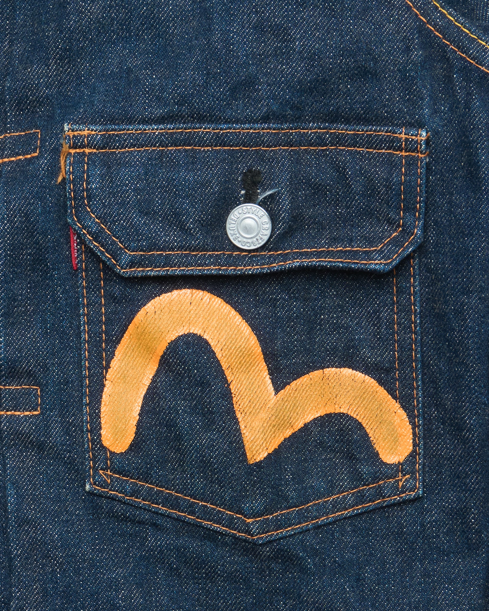 90s EVIS No.2 Type 2 Hand-Paint Seagull Selvedge Denim Jacket