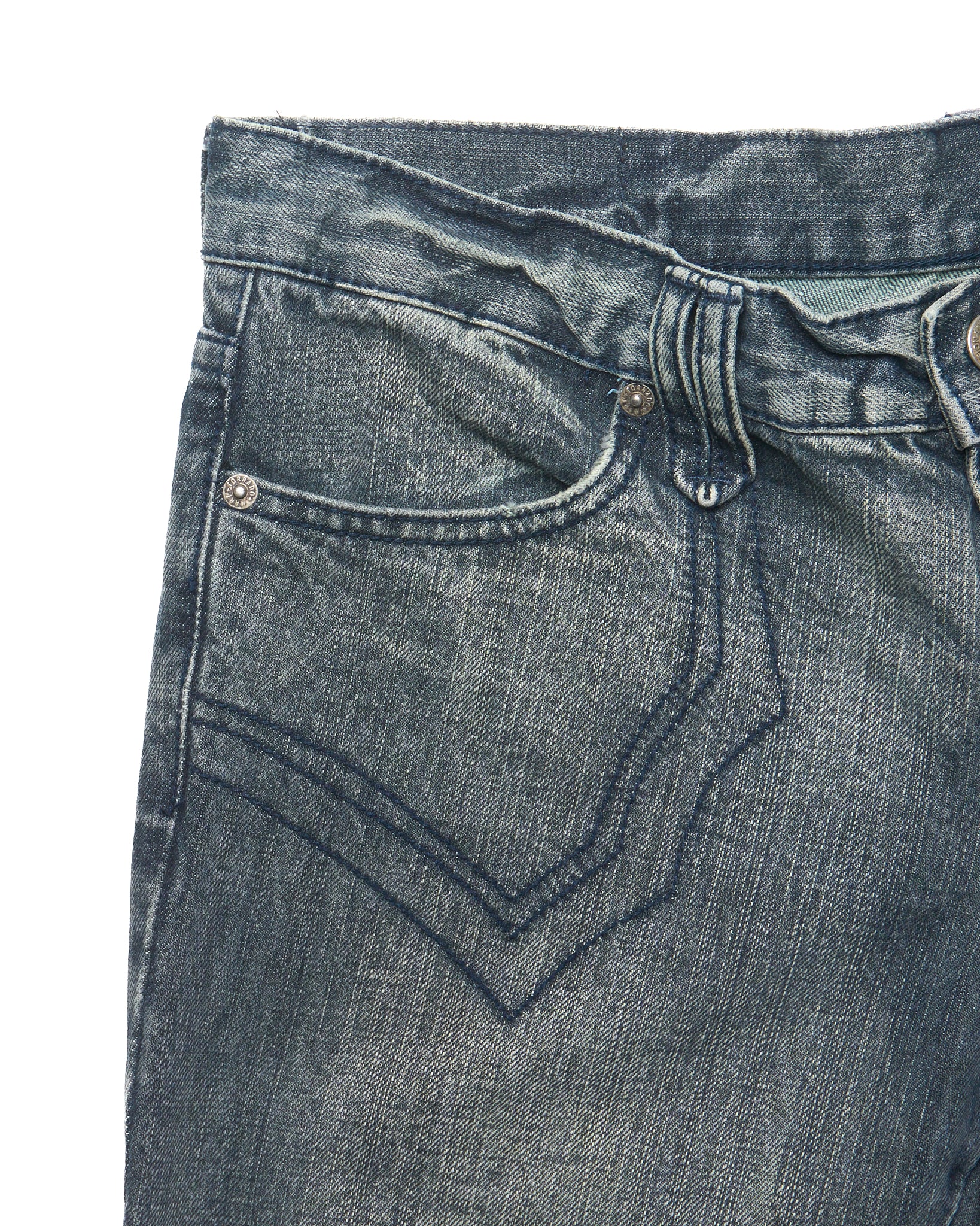 Late 00s Tornado Mart Floral Embroidered Jeans