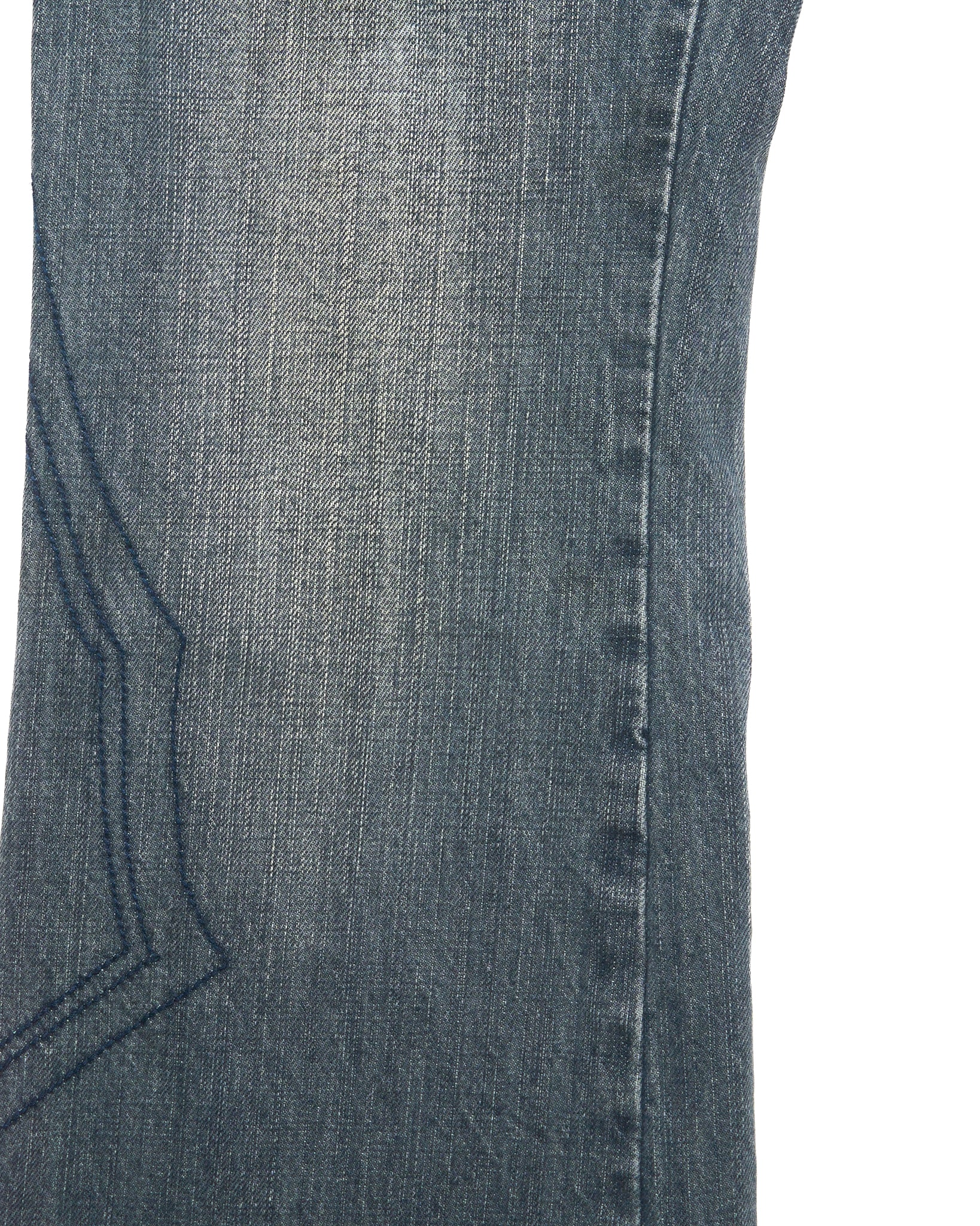 Late 00s Tornado Mart Floral Embroidered Jeans