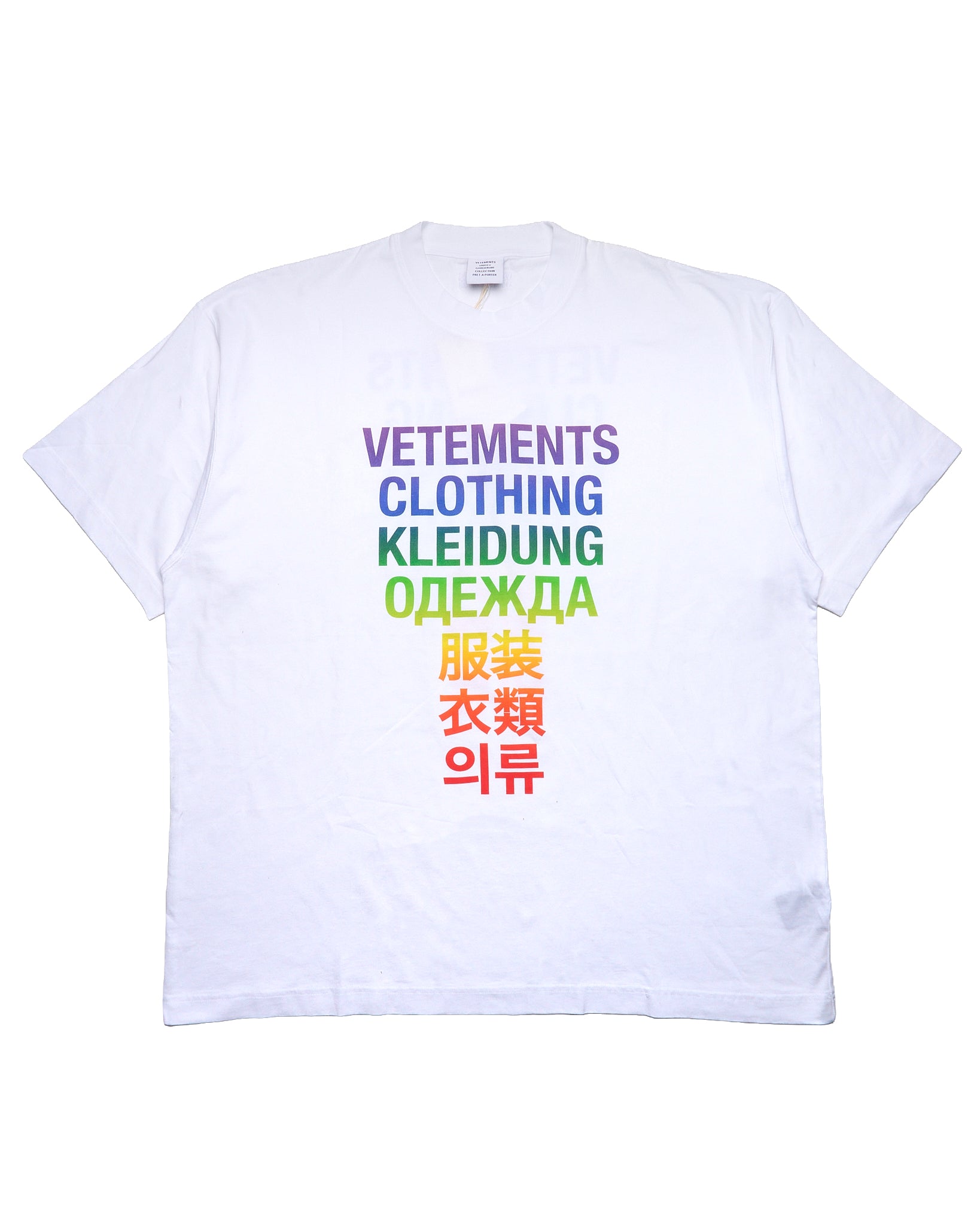 S/S19 Vetements Multilingual Logo Oversized Tee