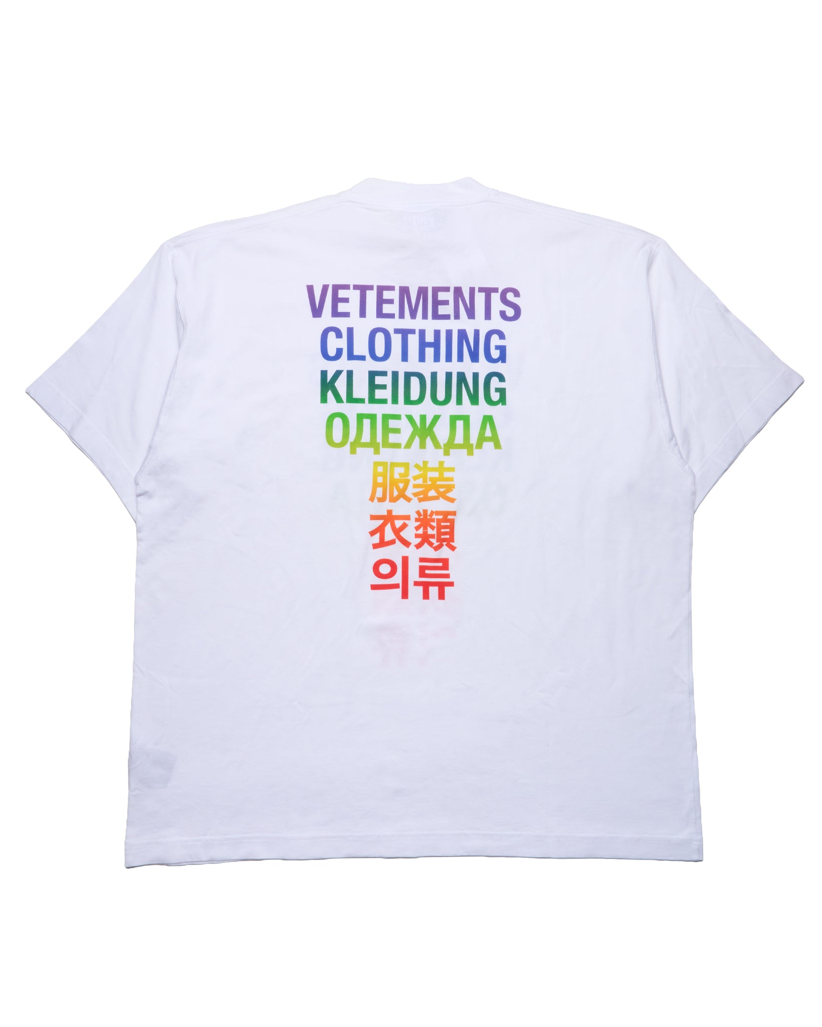 S/S19 Vetements Multilingual Logo Oversized Tee