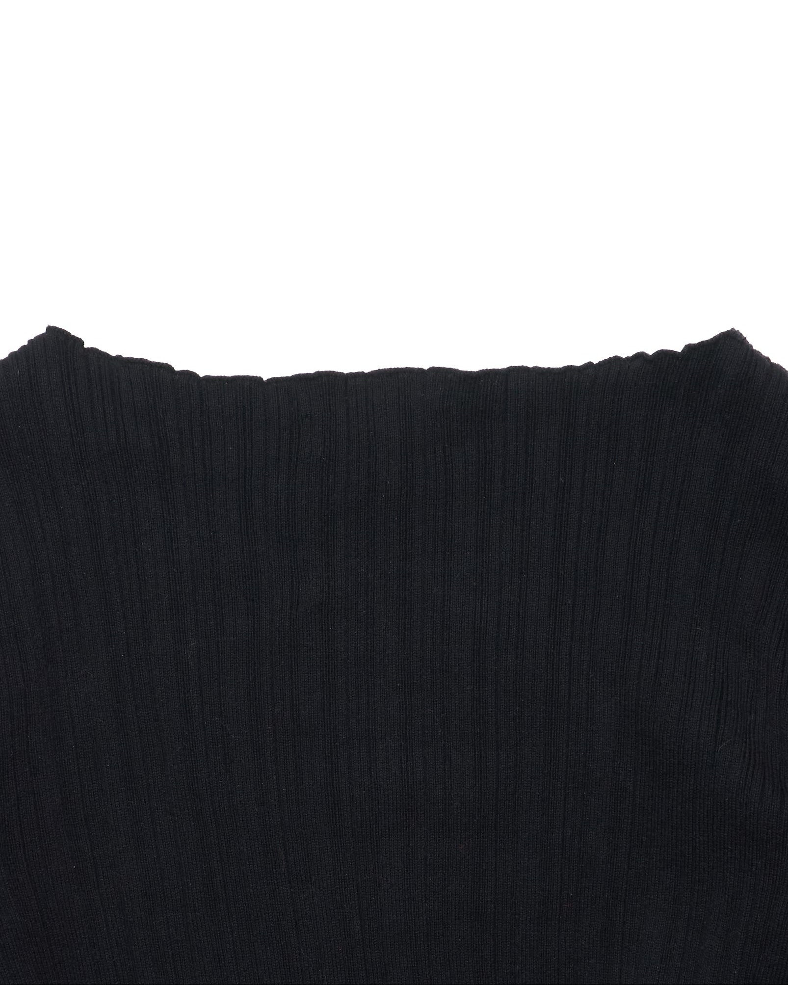 Entire Studios Black Ribbed Knit Ruffle Hem Mini Dress